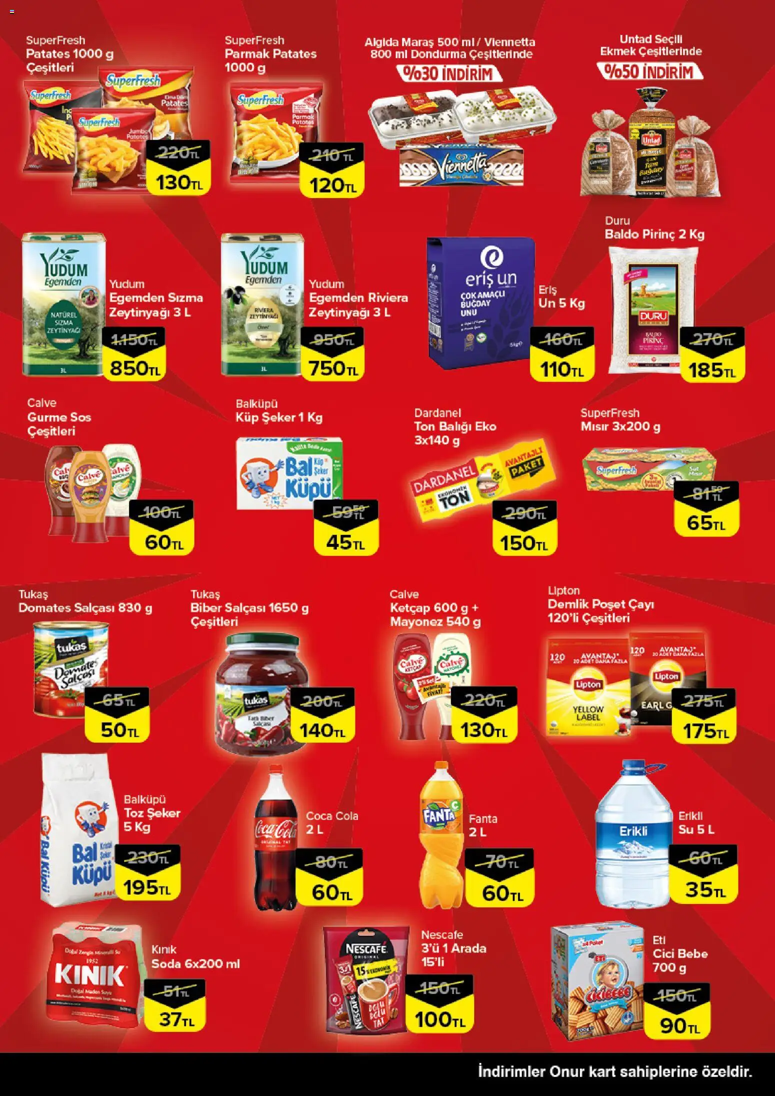 Onur Market Katalog - Bursa - 09.04.2026 tarihinden itibaren geçerlidir | Sayfa: 3 | Ürünler: Dondurma, Patates, Küp şeker, Demlik