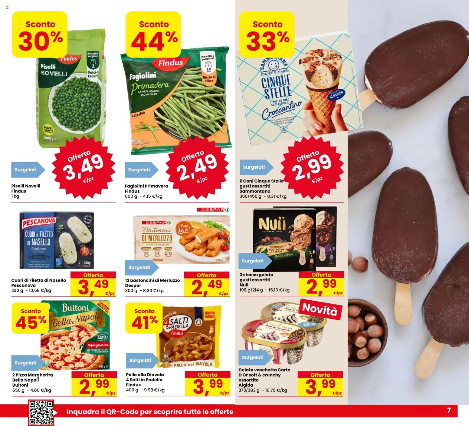 Volantino Eurospar del 21.04.2026 | Pagina: 7 | Prodotti: Pizza, Tè, Piselli, Padella