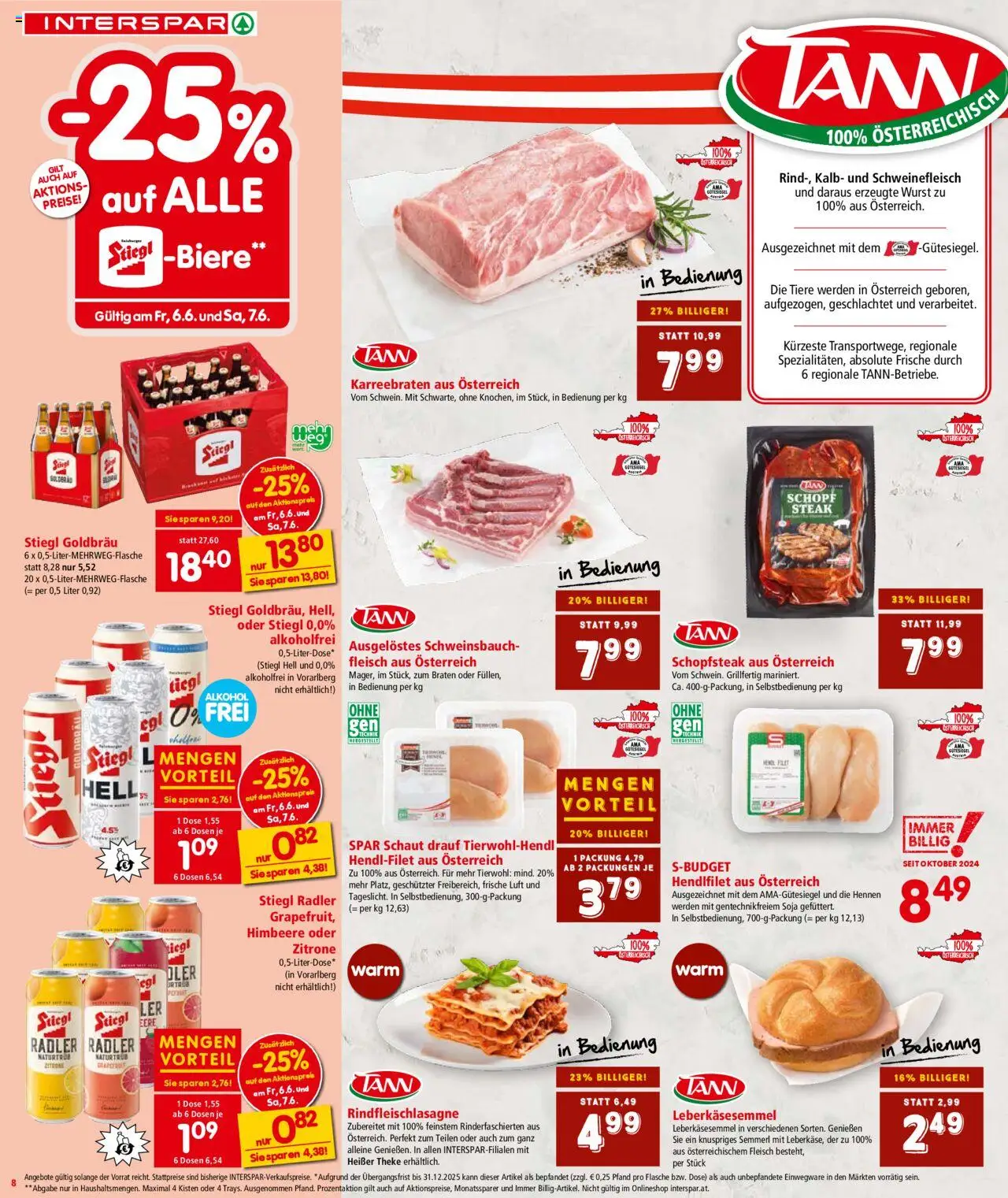 Interspar Flugblatt - Kärnten gültig ab 05.06.2025 | Seite: 8 | Produkte: Grapefruit, Wurst, Himbeere, Schweinefleisch