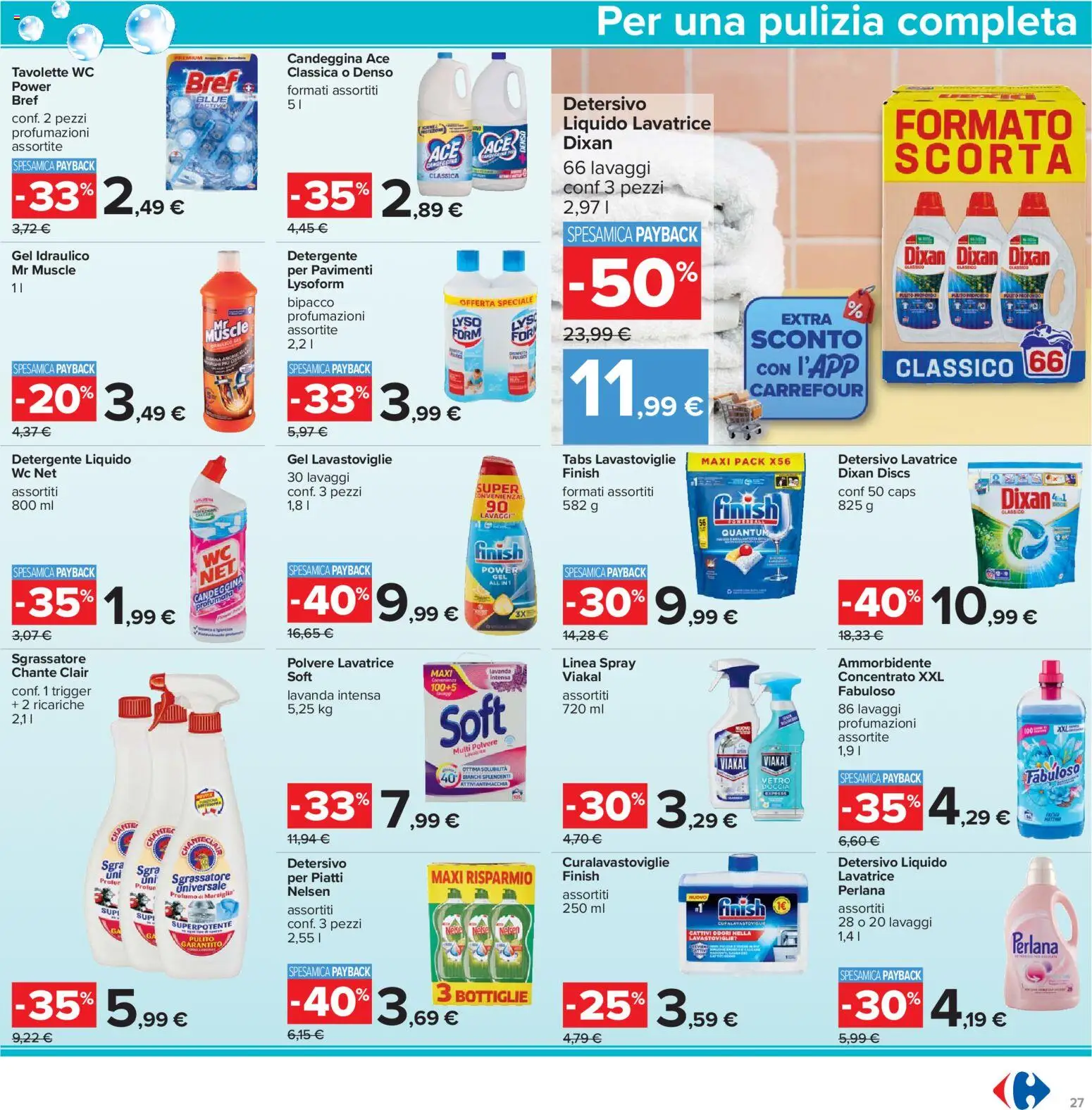 Volantino Carrefour del 17.11.2025 | Pagina: 27 | Prodotti: Ammorbidente, Detergente, Sgrassatore, Doccia