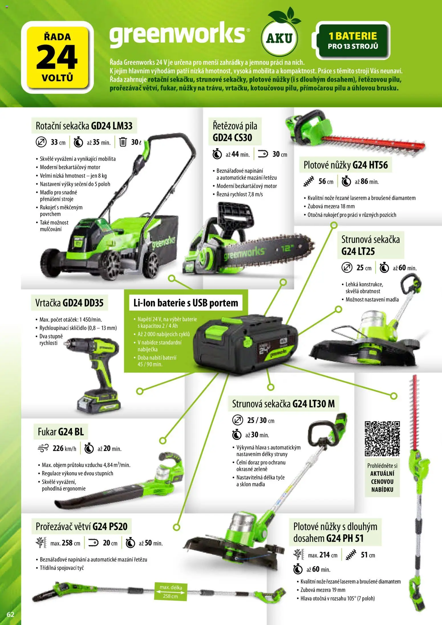 Mountfield katalog od 02.04.2026 | Strana: 62 | Produkty: Prořezávač větví, USB, Madlo, Baterie