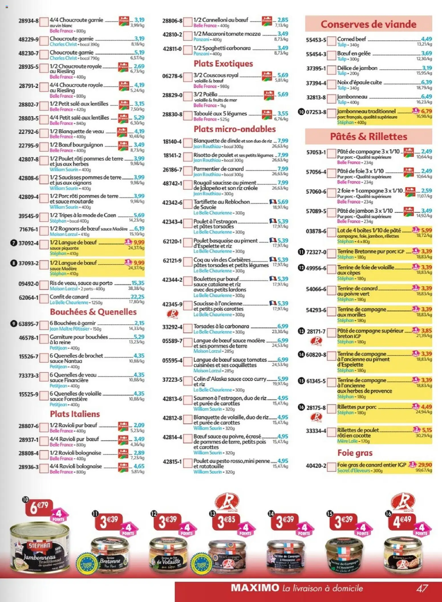 {H1} | Page: 47 | Produits: Poivre, Tartiflette, Porc, Noix