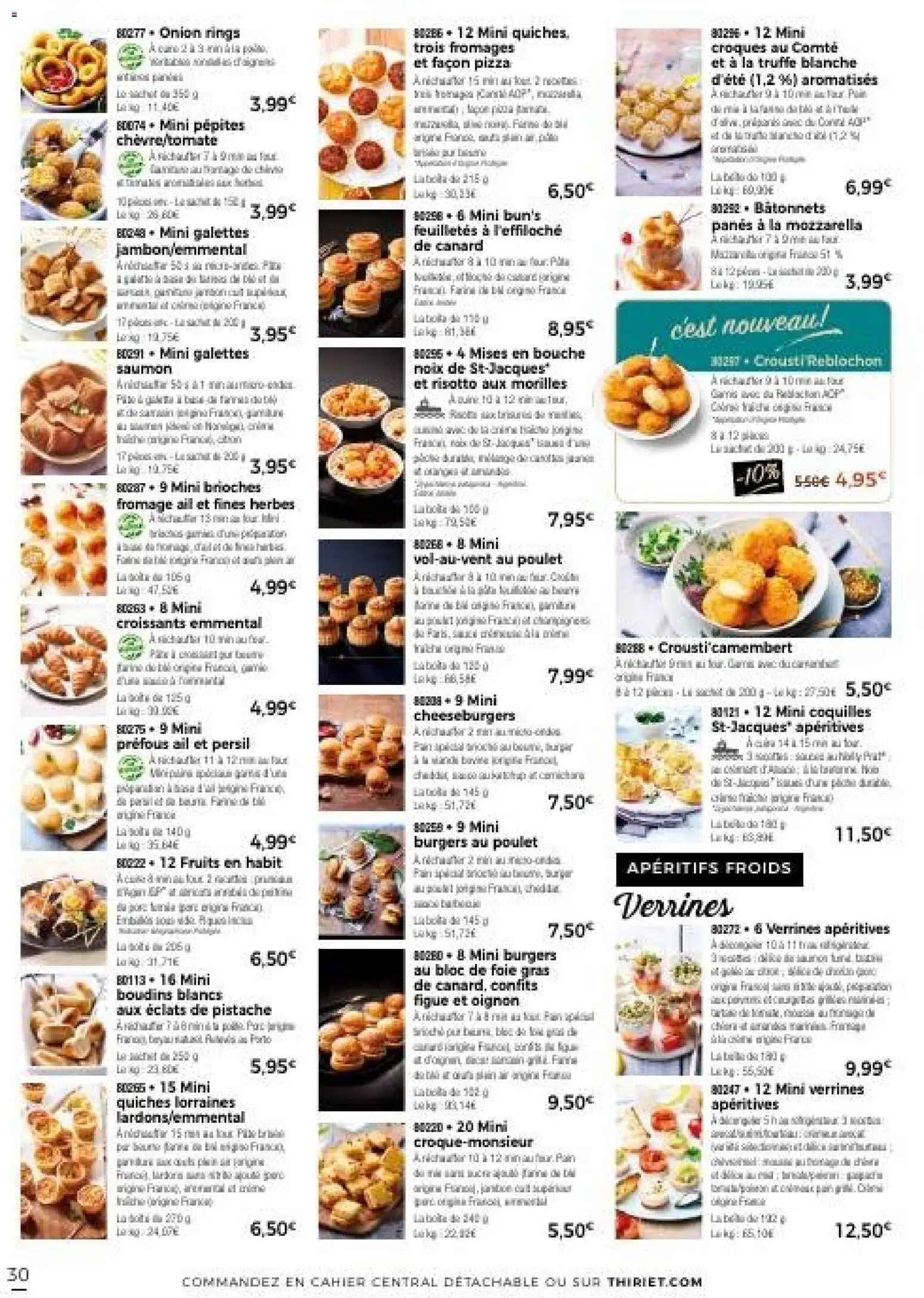 {H1} | Page: 30 | Produits: Persil, Fromage, Mini burgers, Noix