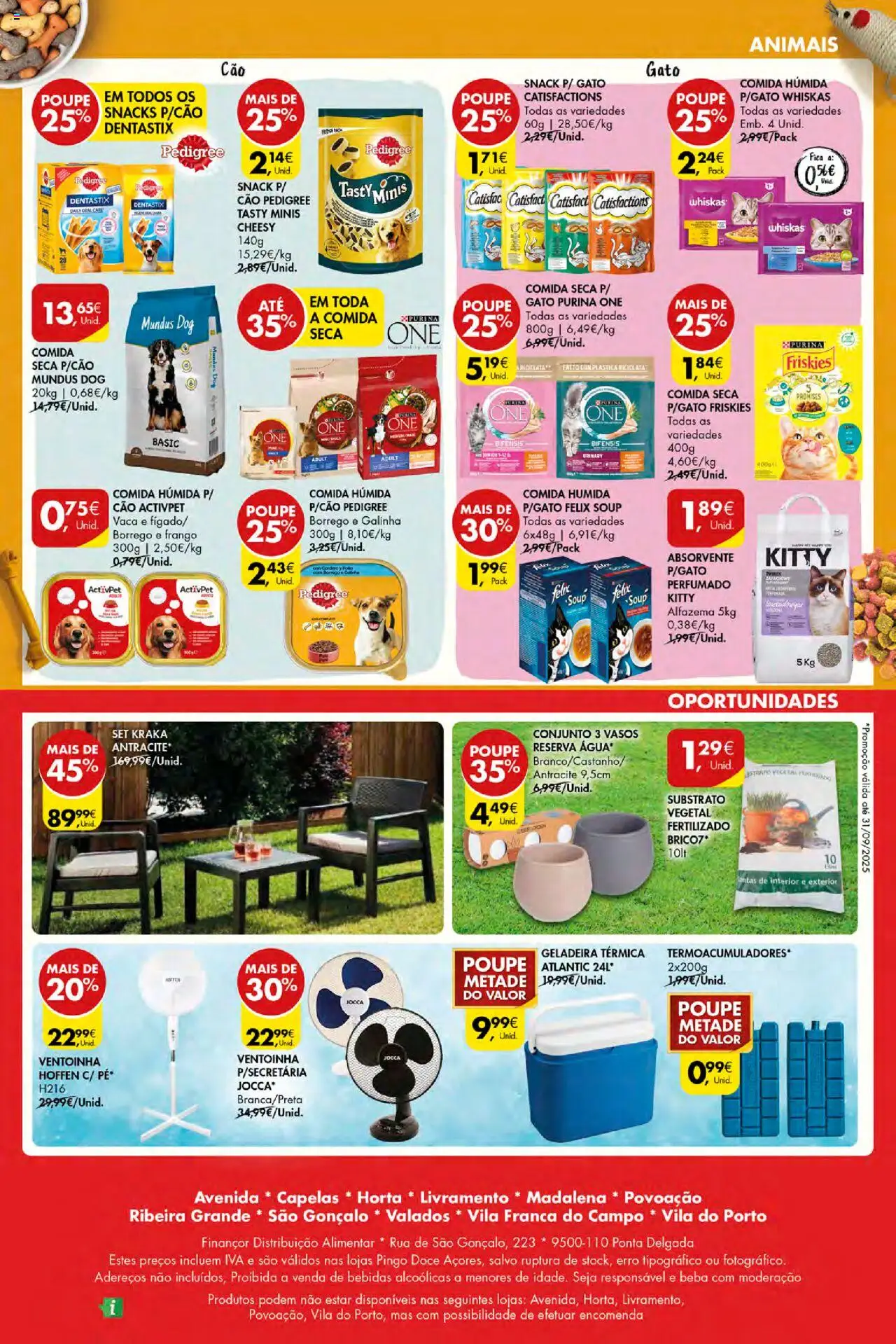 Pingo Doce Poupe Esta Semana Açores │ válido de 14.08.2025 | Página: 28 | Produtos: Agua, Purina one, Frango, Geladeira