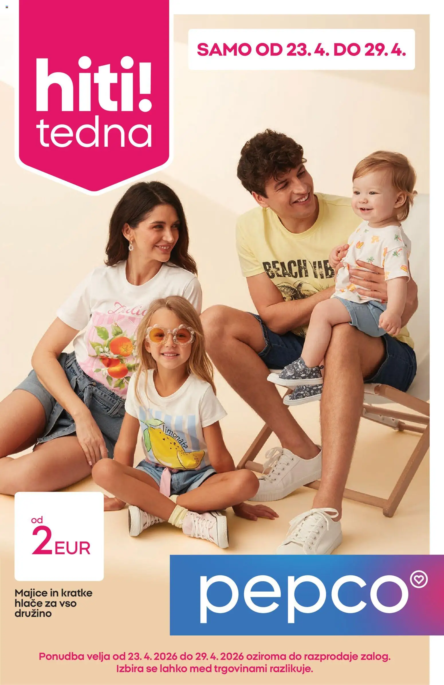 Novi Pepco katalog ponudbe – veljaven od 23.04.2026 | Stran: 1 | Izdelki: Hlace, Kratke hlace