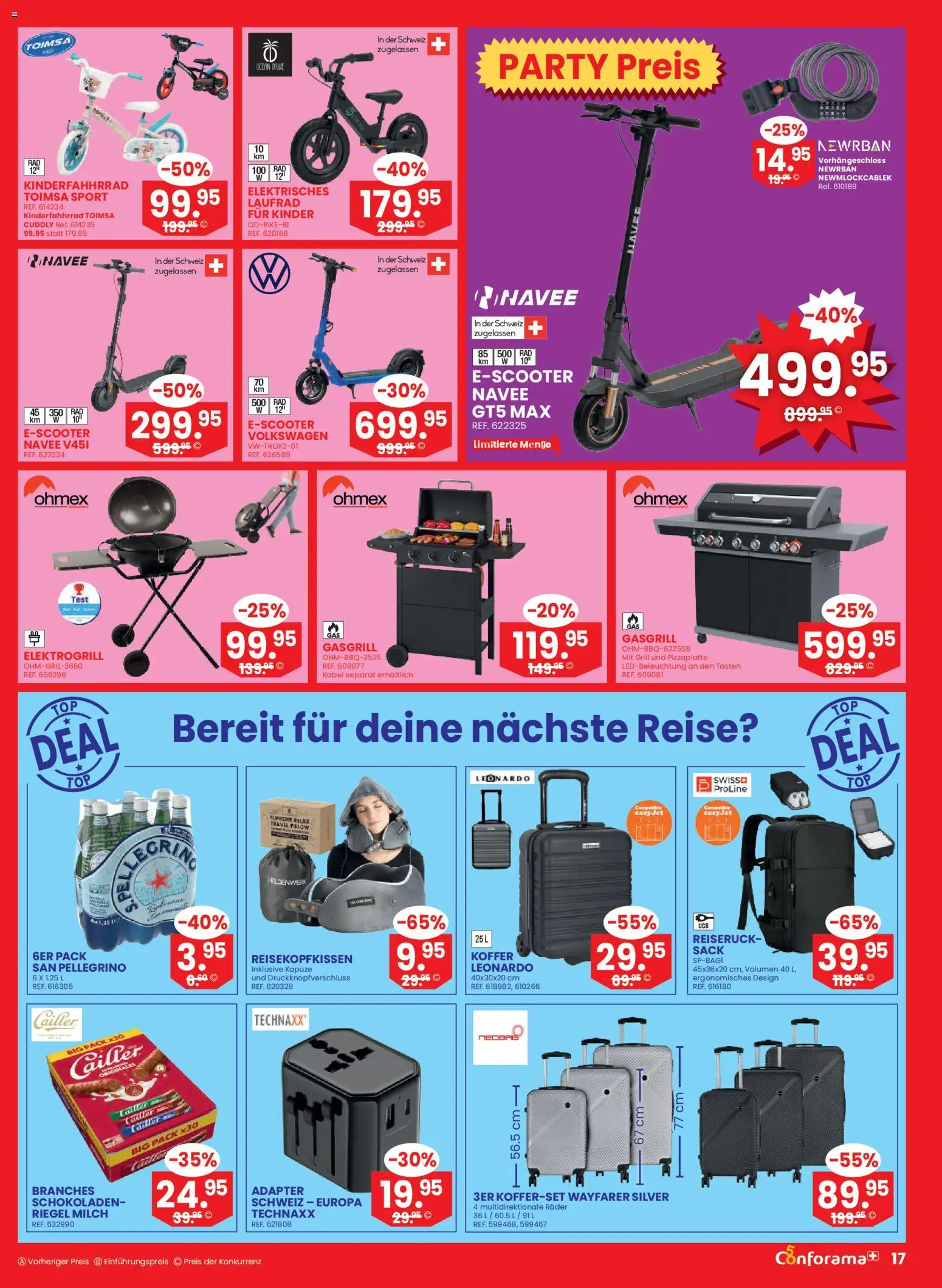 Conforama aktionen – gültig ab 25.03.2026 | Seite: 17 | Produkte: Milch, Koffer, Kabel, Grill