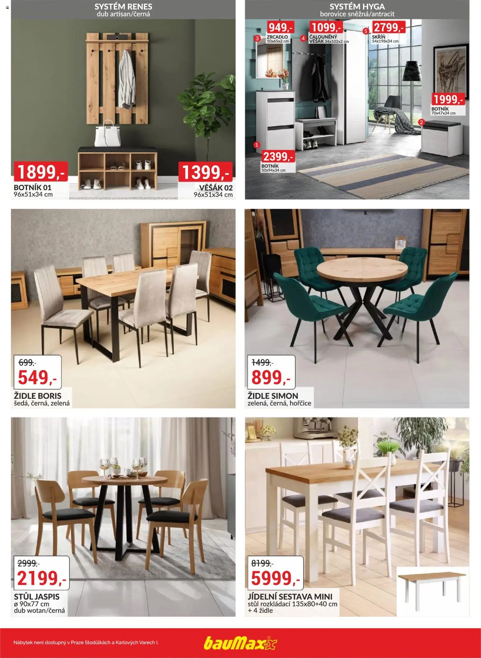 BAUMAX leták - Dny bydlení od 13.11.2025 | Strana: 4 | Produkty: Židle, Botník, Věšák, Skříň