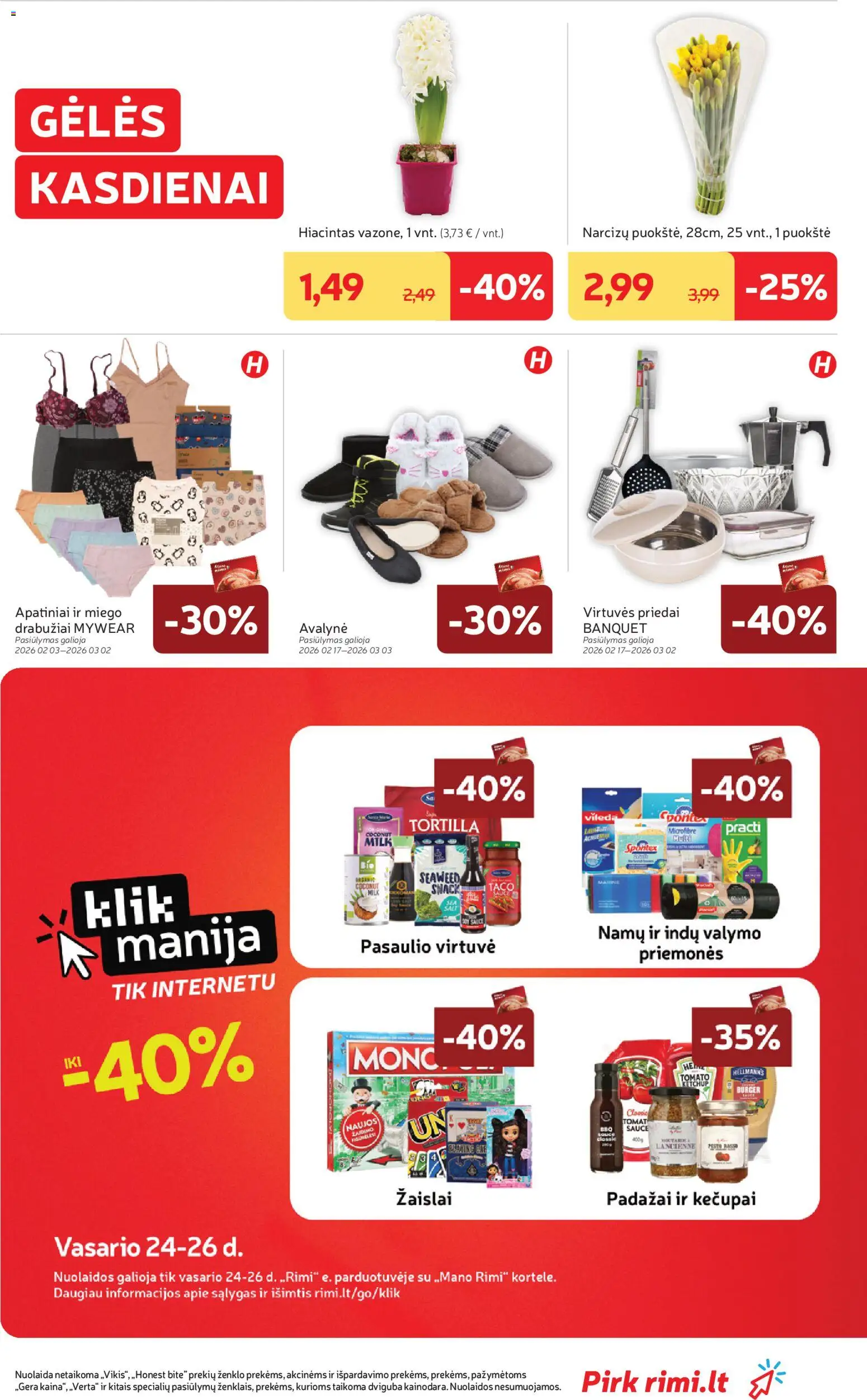 Rimi akcijos nuo 24.02.2026 | Puslapis: 33 | Prekių: Drabužiai