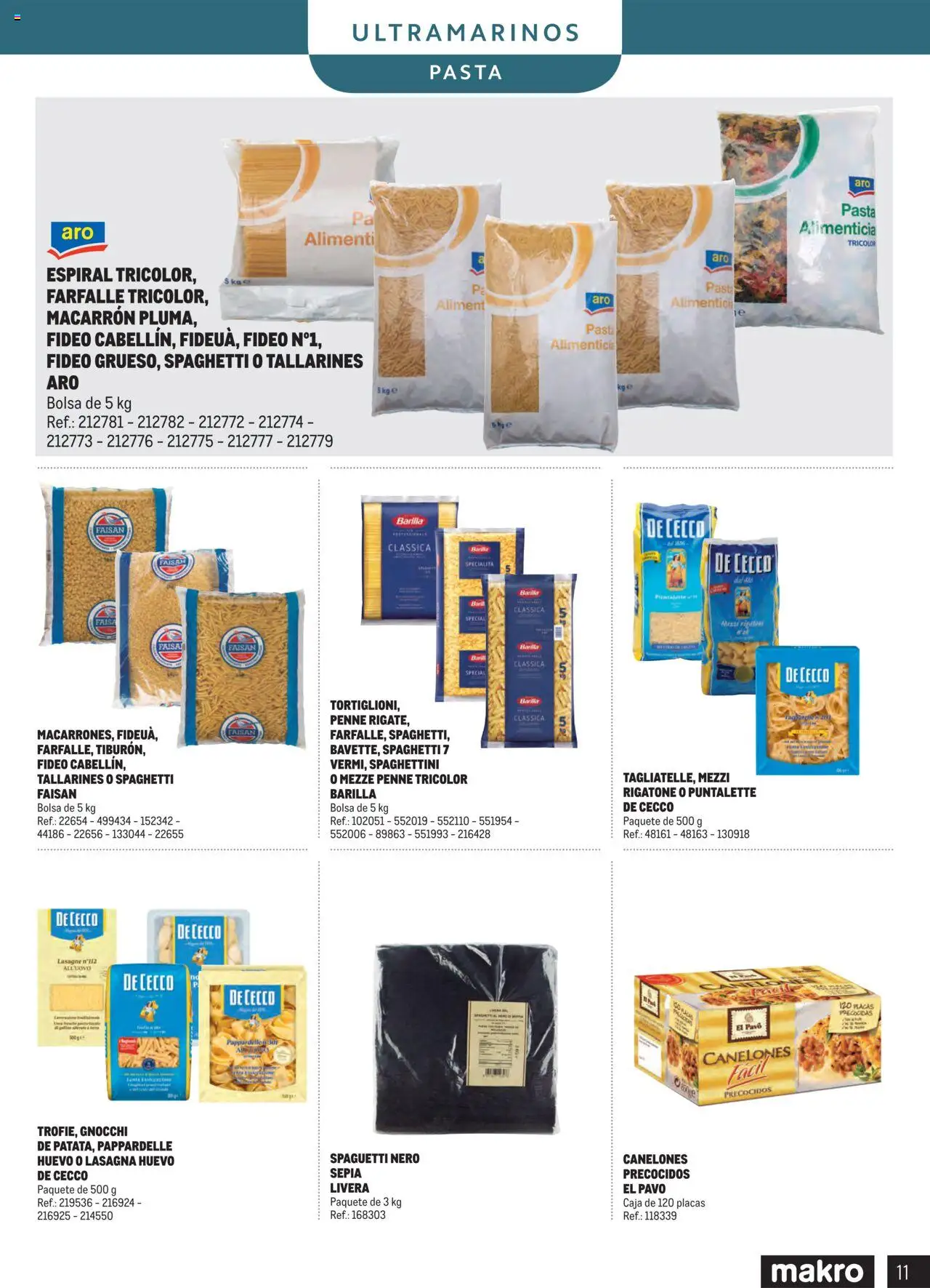 Makro - Despensa Península │ válido desde el 04.03.2025 | Página: 11 | Productos: Pasta, Bolsa, Caja, Canelones