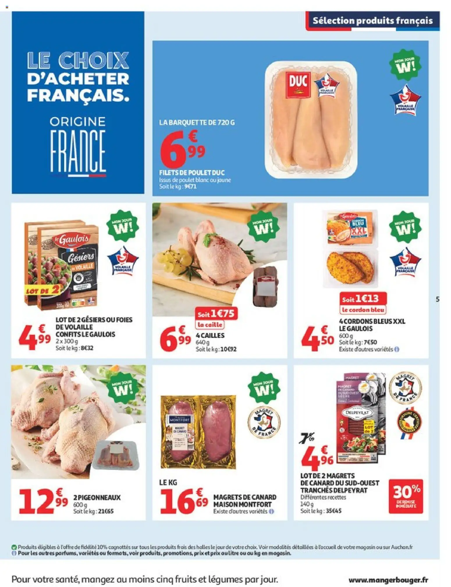{H1} | Page: 5 | Produits: Volaille, Cailles, Cordon bleu, Magrets de canard
