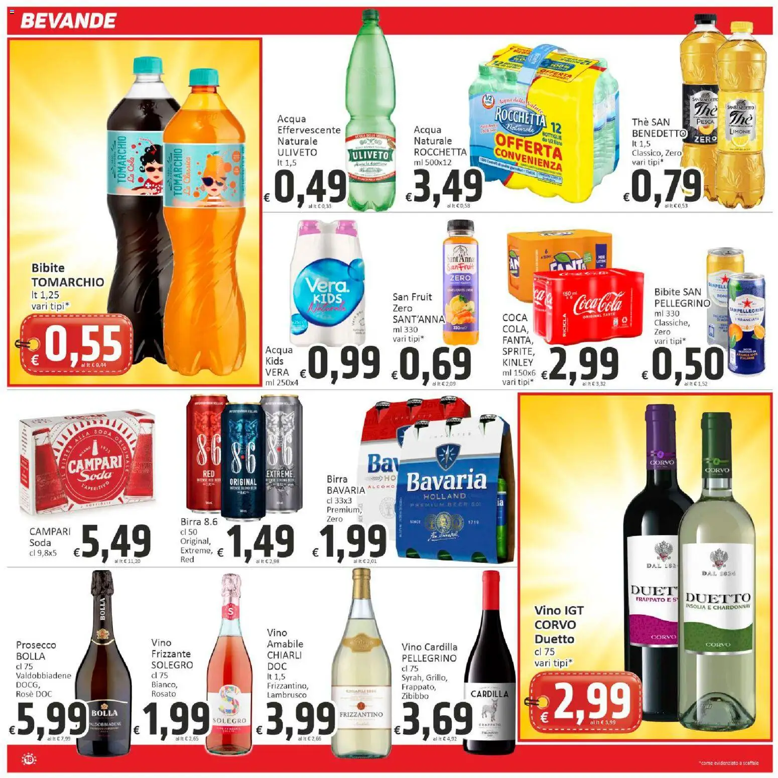 Volantino Paghi Poco del 07.04.2026 | Pagina: 18 | Prodotti: Birra, Prosecco, Pesca, The