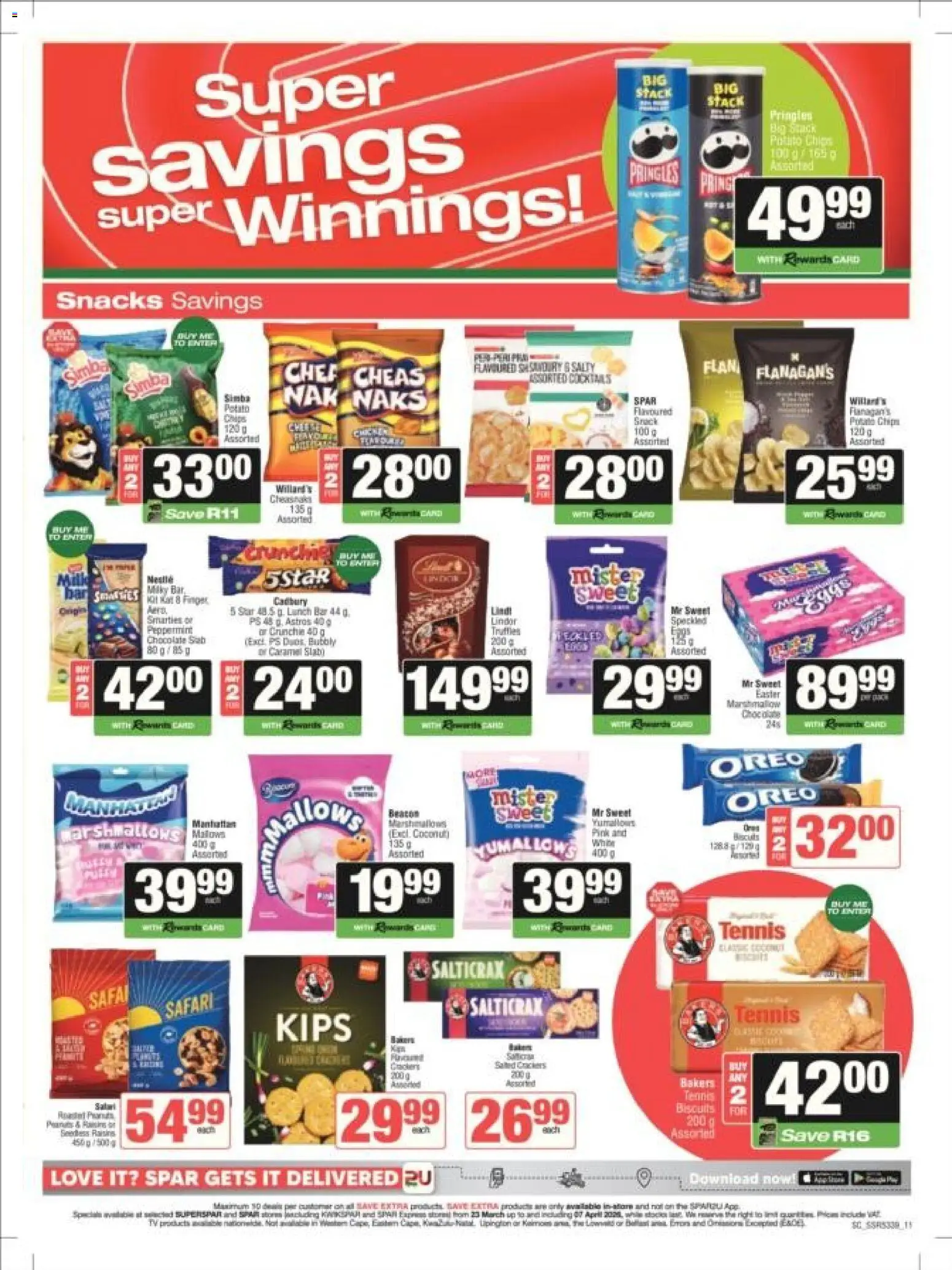 New Spar catalogue – valid from 23.03.2026 | Page: 11 | Products: Biscuits, Snacks, Chips, Caramel