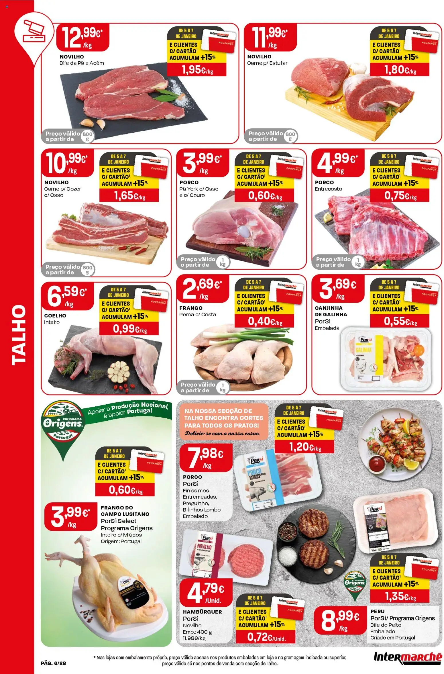 Intermarché folheto │ válido de 02.01.2026 | Página: 6 | Produtos: Pratos, Frango, Hambúrguer, Coelho