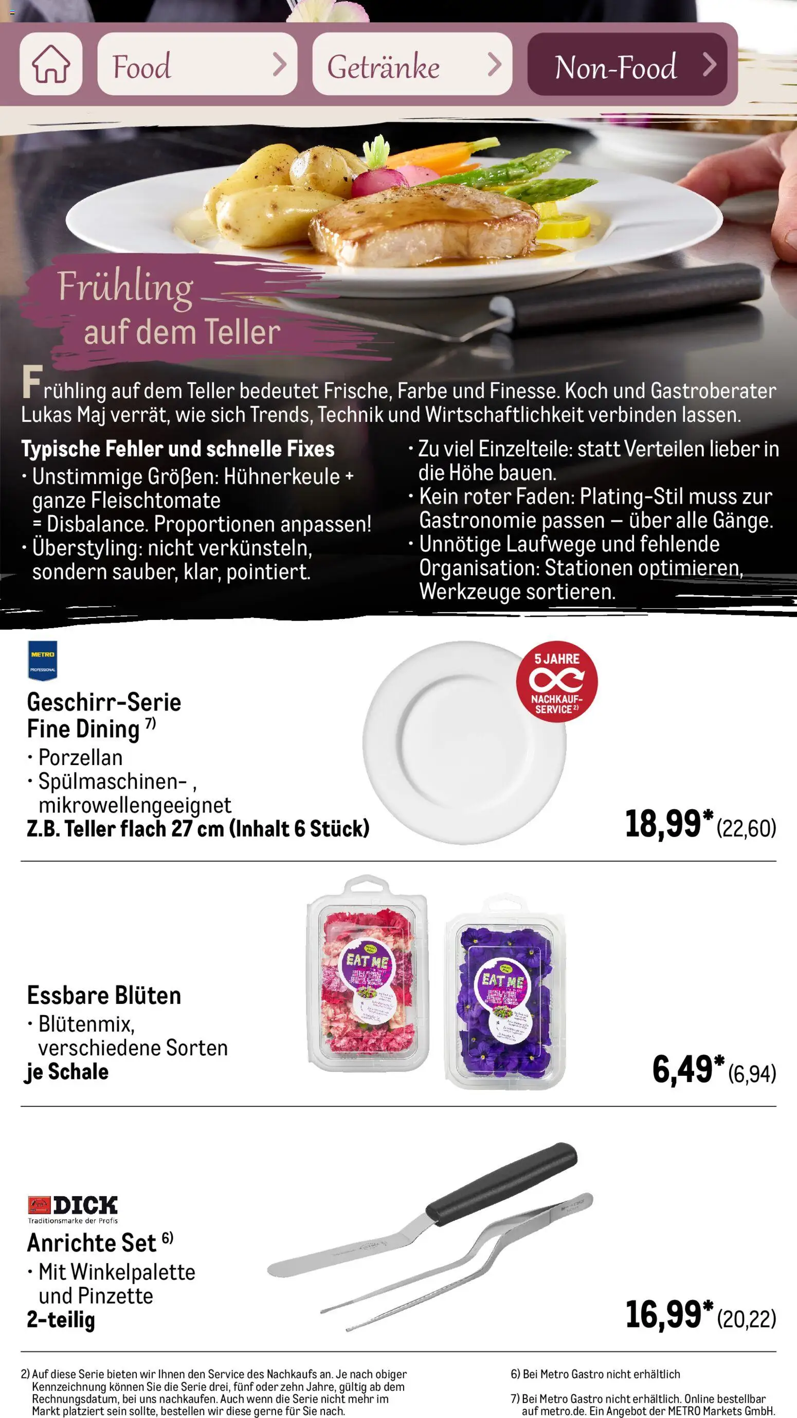 Metro Saisonkatalog Frühlingsgenuss – gültig ab 01.03.2026 | Seite: 32 | Produkte: Anrichte, Pinzette
