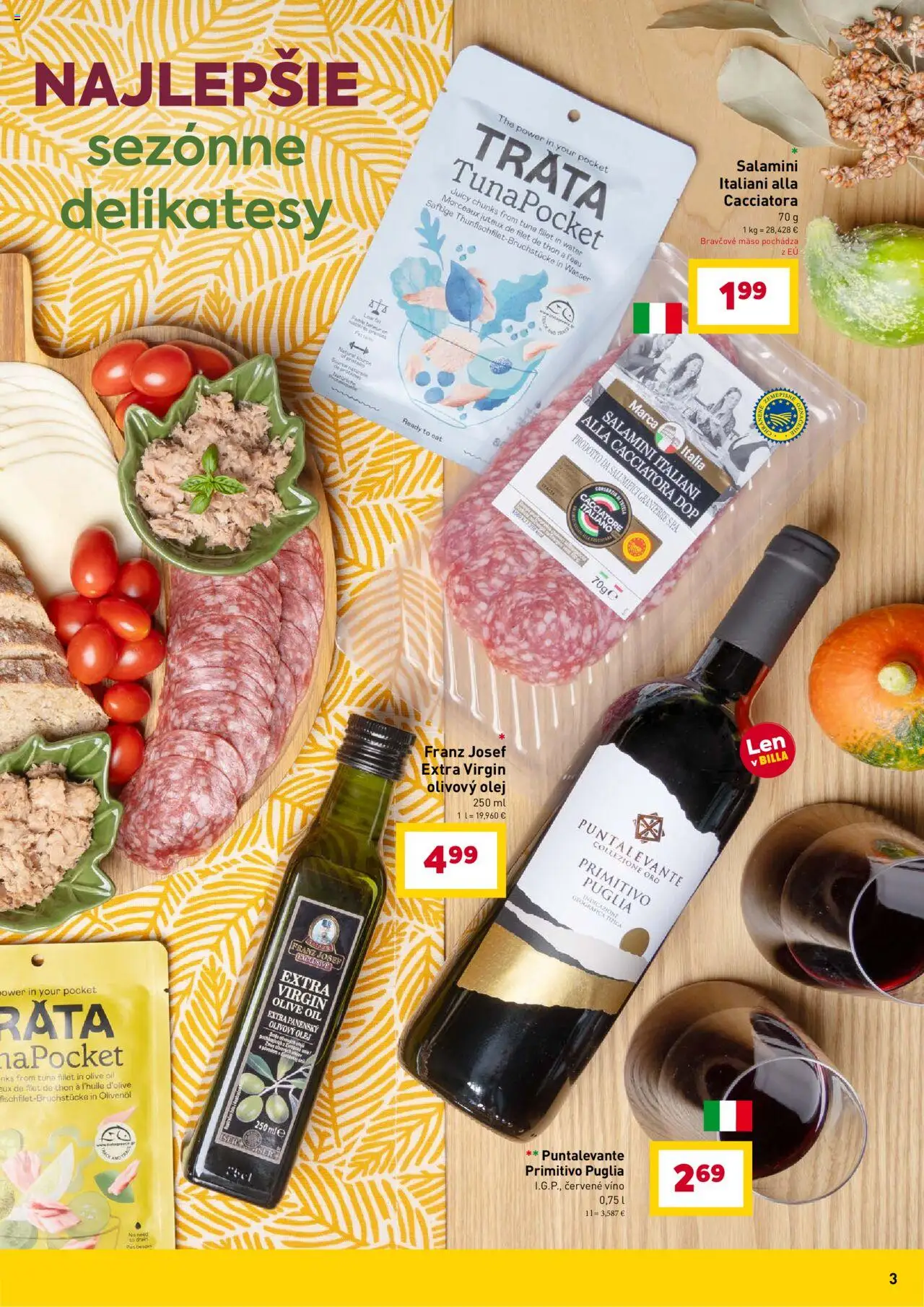 Nové Billa akcie – leták je platný od 10.09.2025 | Strana: 3 | Produkty: Pás, Víno, Červené víno, Bravčové mäso