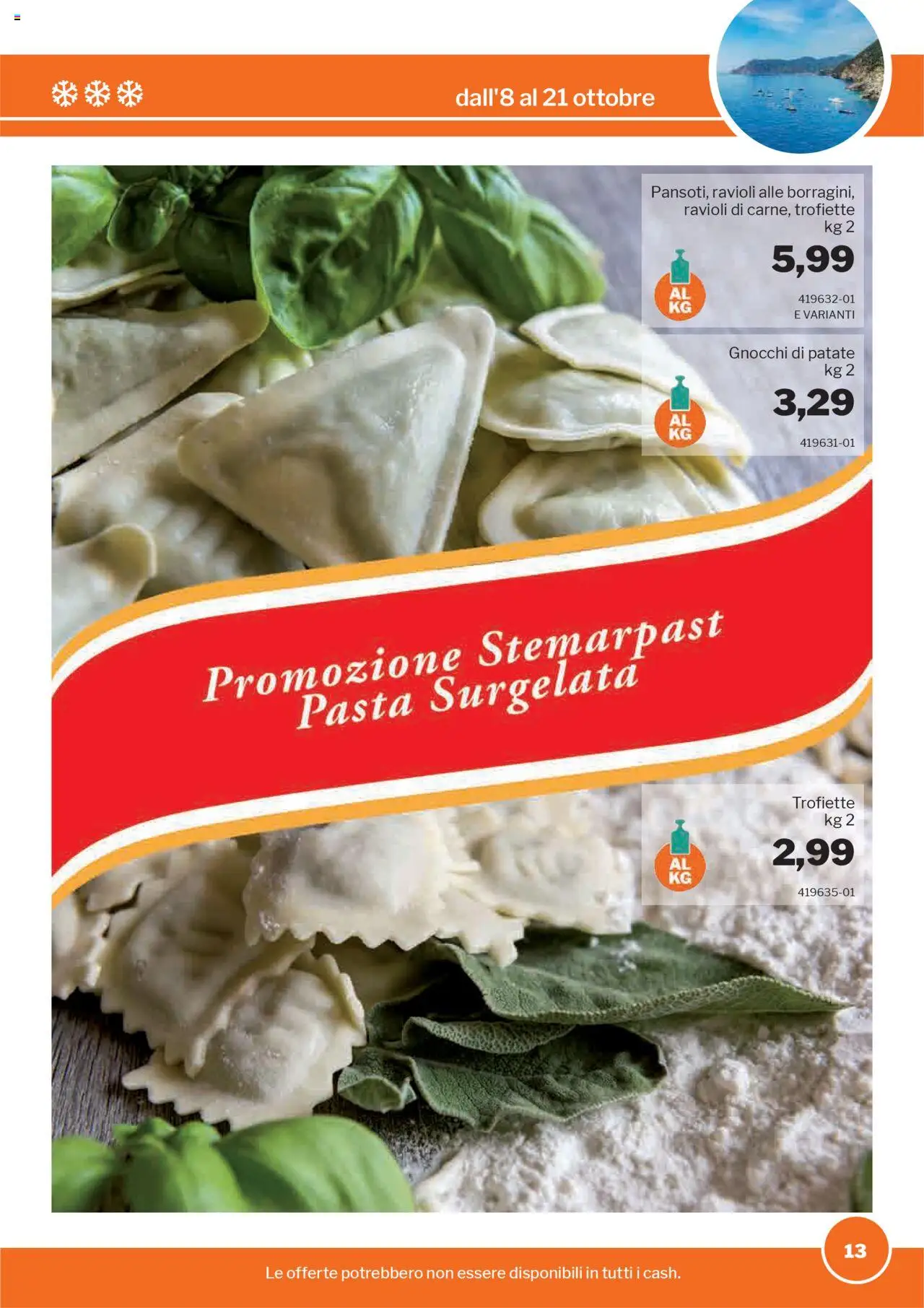 Volantino Sogegross del 08.10.2025 | Pagina: 13 | Prodotti: Patate, Pasta, Ravioli, Gnocchi