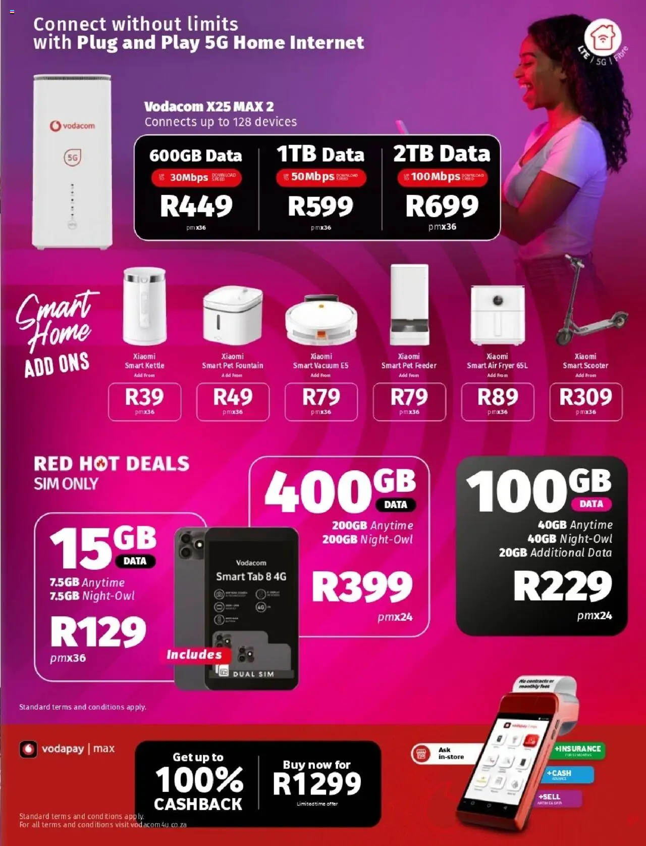 Vodacom Deals │ valid from 08.08.2025 | Page: 26 | Products: Data, Sim, Kettle, Air fryer