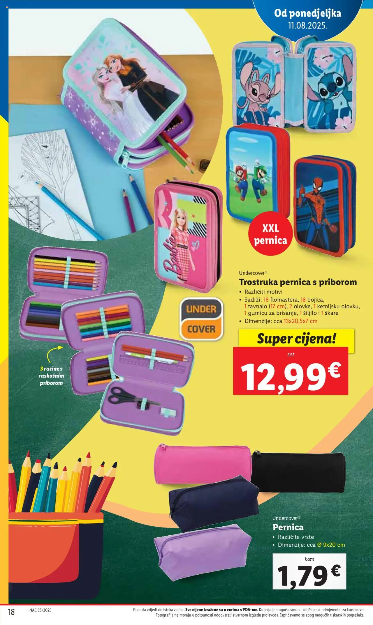 Lidl katalog | vrijedi od 31.07.2025 | Stranica: 18 | Proizvodi: Barbie, Pernica, Čaše, Škare