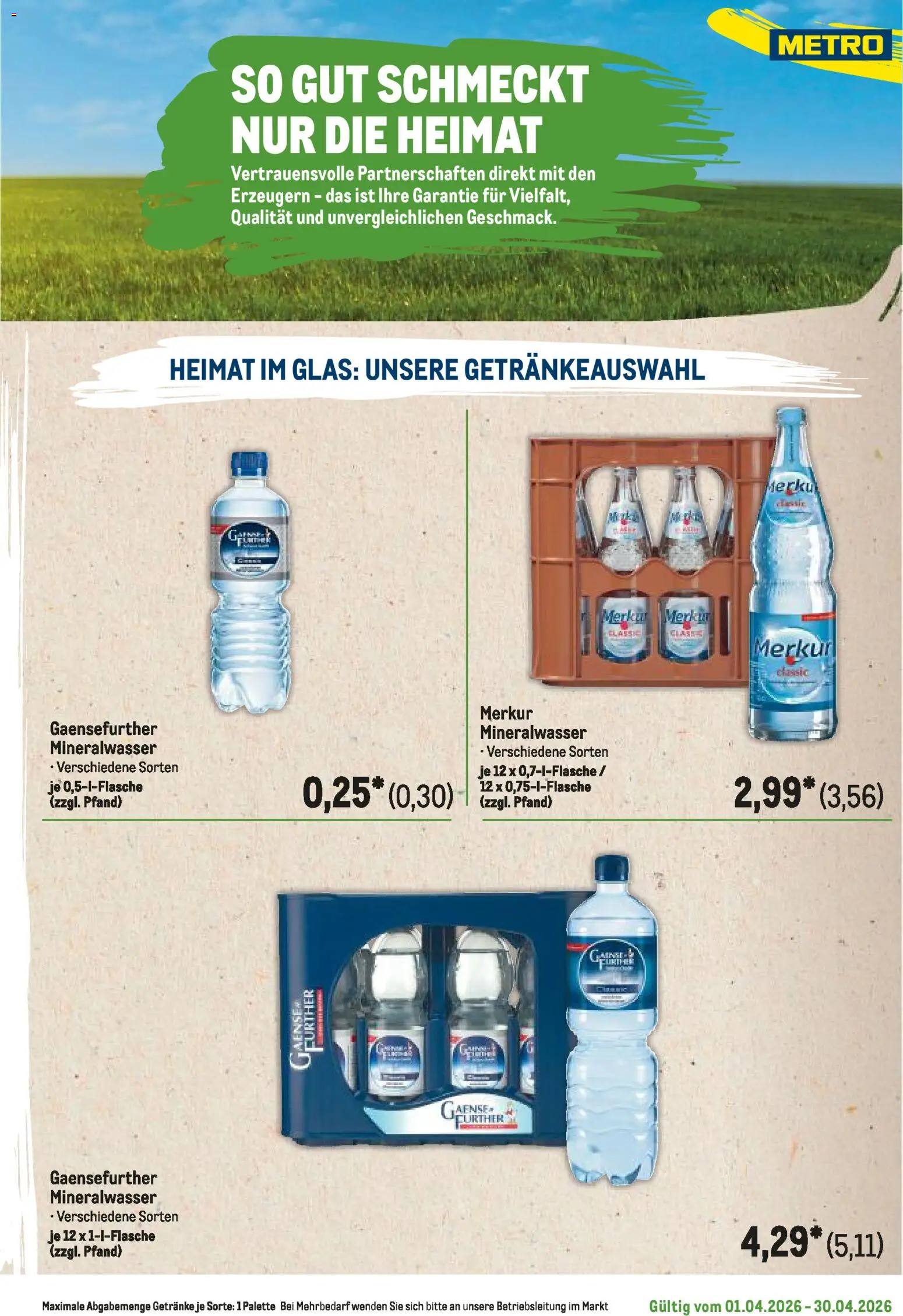 Metro Regionaler Flyer – gültig ab 01.04.2026 | Seite: 97 | Produkte: Mineralwasser