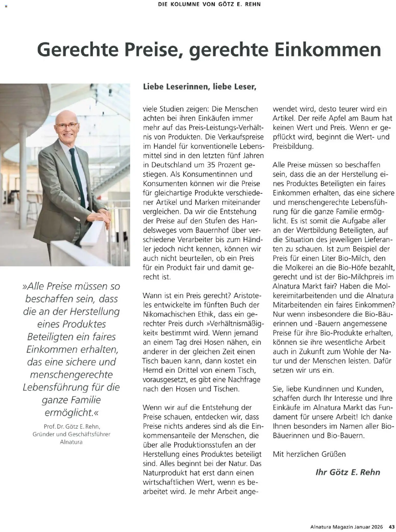 Alnatura Prospekt – gültig ab 01.01.2026 | Seite: 43 | Produkte: Tisch, Tür, Äpfel, Hemd