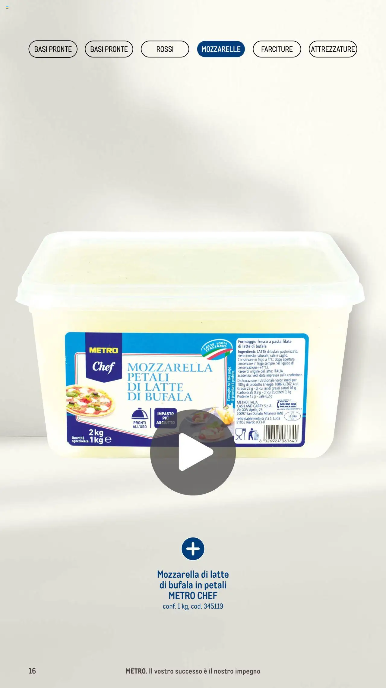 Volantino Metro del 08.05.2025 | Pagina: 16 | Prodotti: Mozzarella, Latte, Pasta, Data