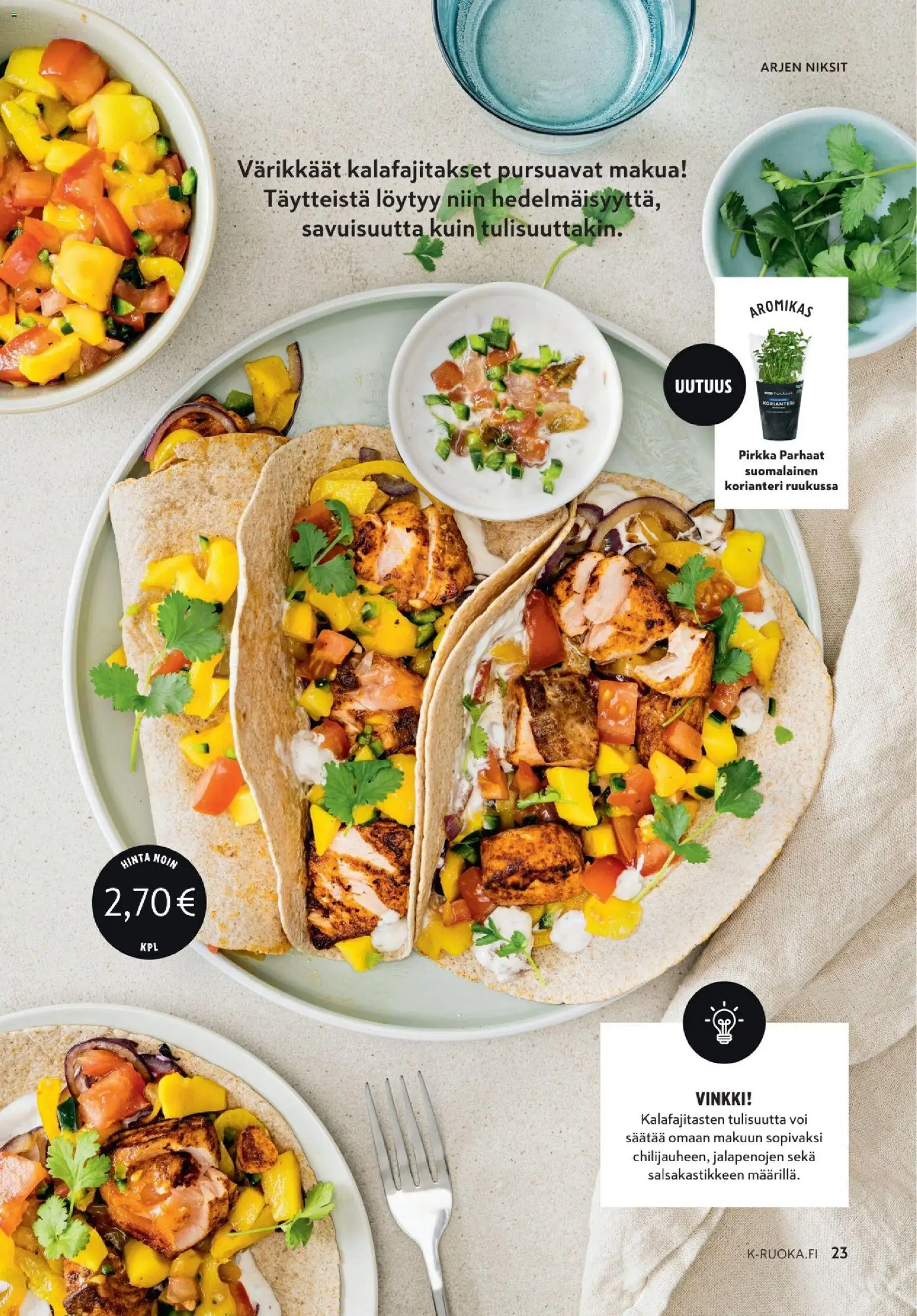 K-Supermarket - K-Ruoka – voimassa 06.05.2026 alkaen | Sivu: 23 | Tuotteet: Korianteri, Voi