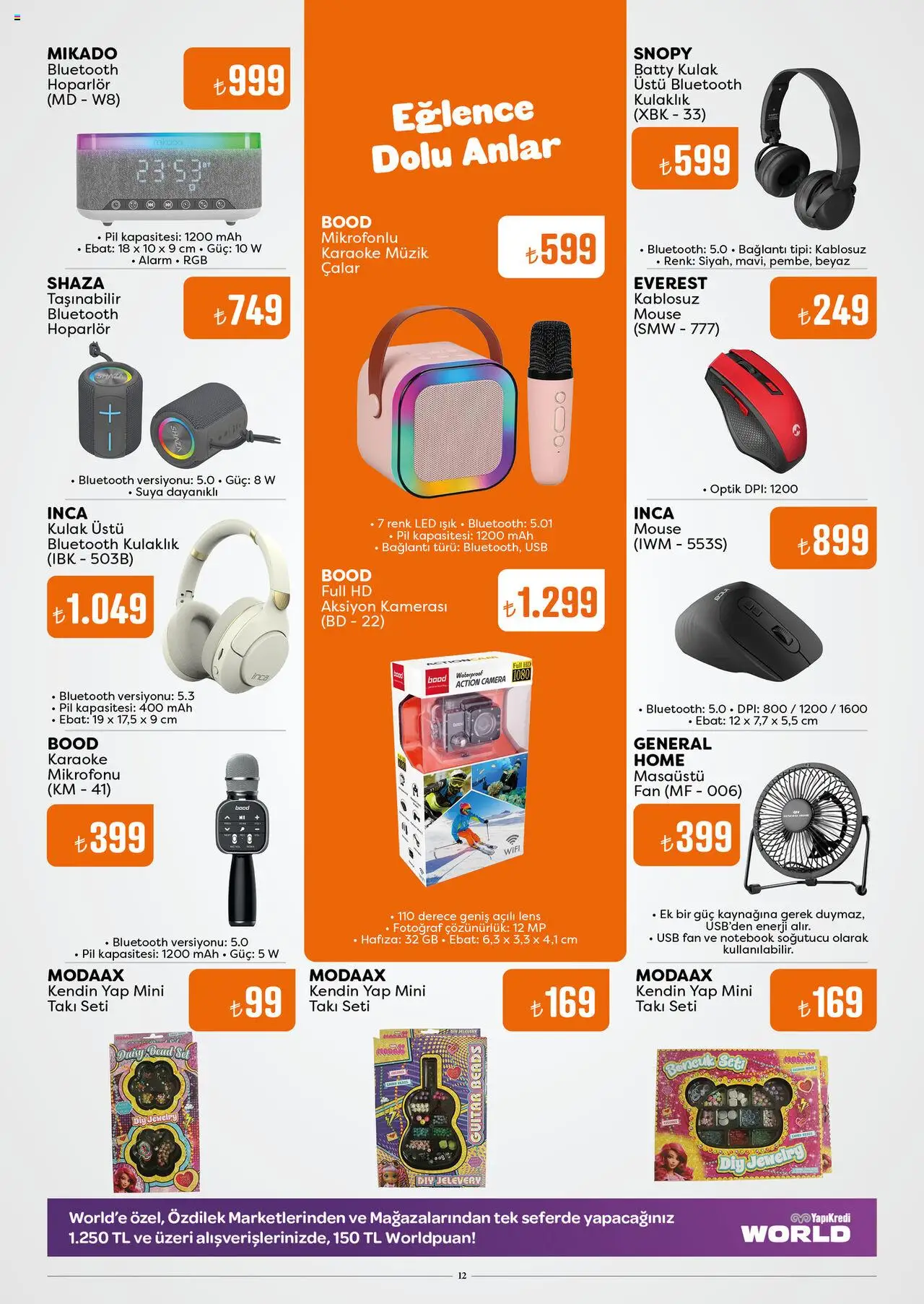 Özdilek Katalog - 20.05.2025 tarihinden itibaren geçerlidir | Sayfa: 12 | Ürünler: Kulaklık, Hoparlör, USB, Fan