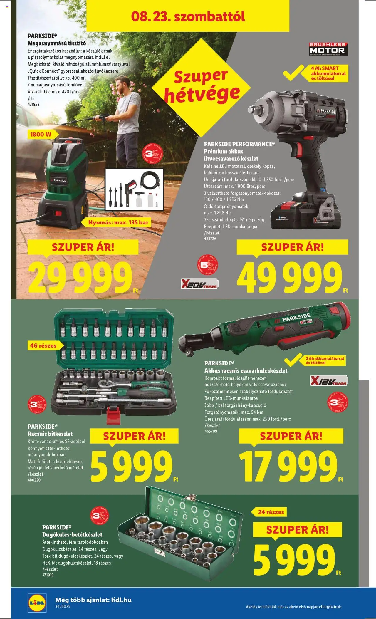 Lidl akciós ujság - amely érvényes a következő dátumtól: 21.08.2025 | Oldal: 46 | Termékek: Parkside, Kefe
