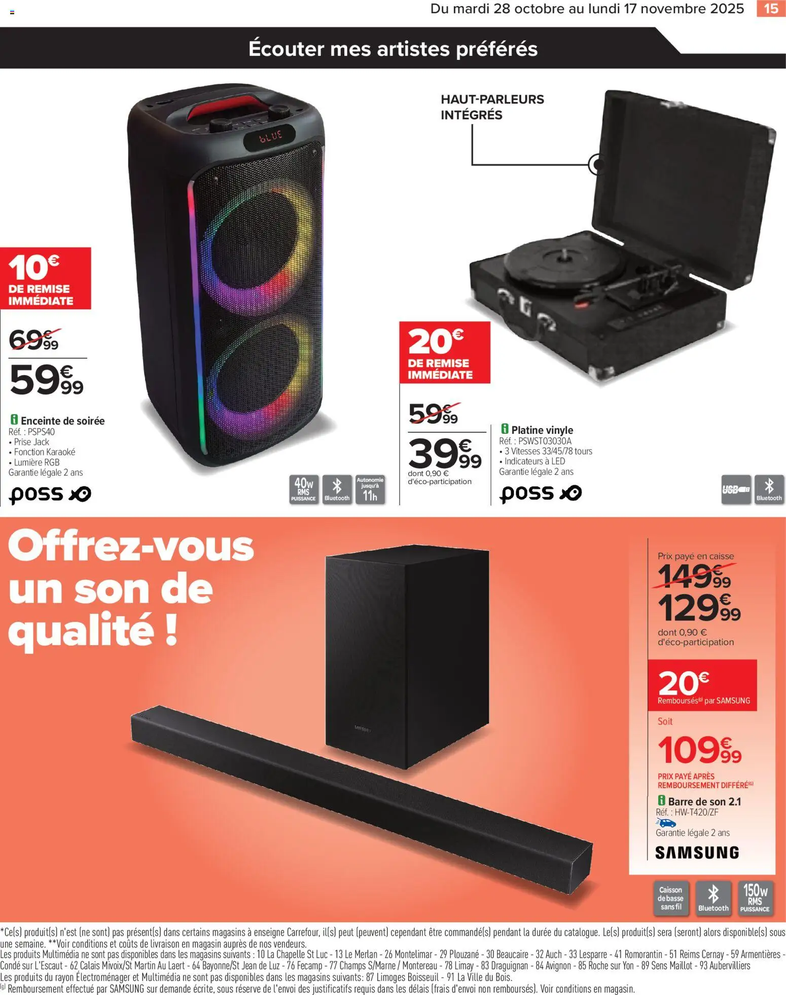 {H1} | Page: 17 | Produits: Enceinte, Prise, Barre de son