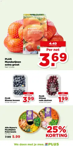 PLUS Pitloze rode druiven, Schaal 500 gram - Voorbeeld van een folder van Plus, geldig van 18.03.2026 | Pagina: 25 | Producten: Mandarijnen, Schaal, Zalm, Kip