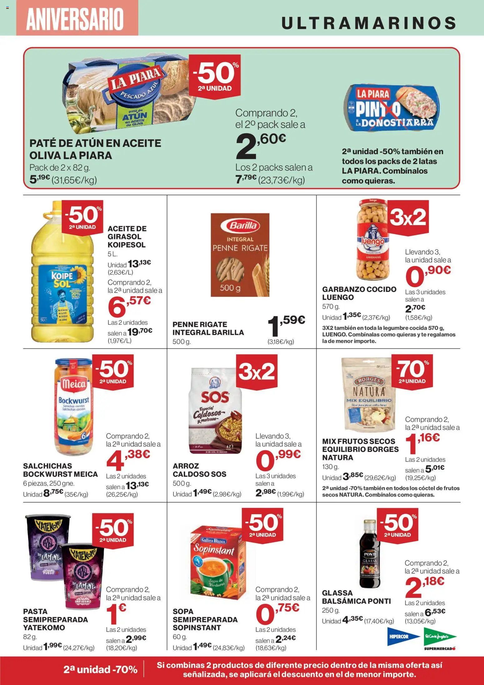 Hipercor catálogo │ válido desde el 23.10.2025 | Página: 27 | Productos: Aceite, Arroz, Pasta, Té