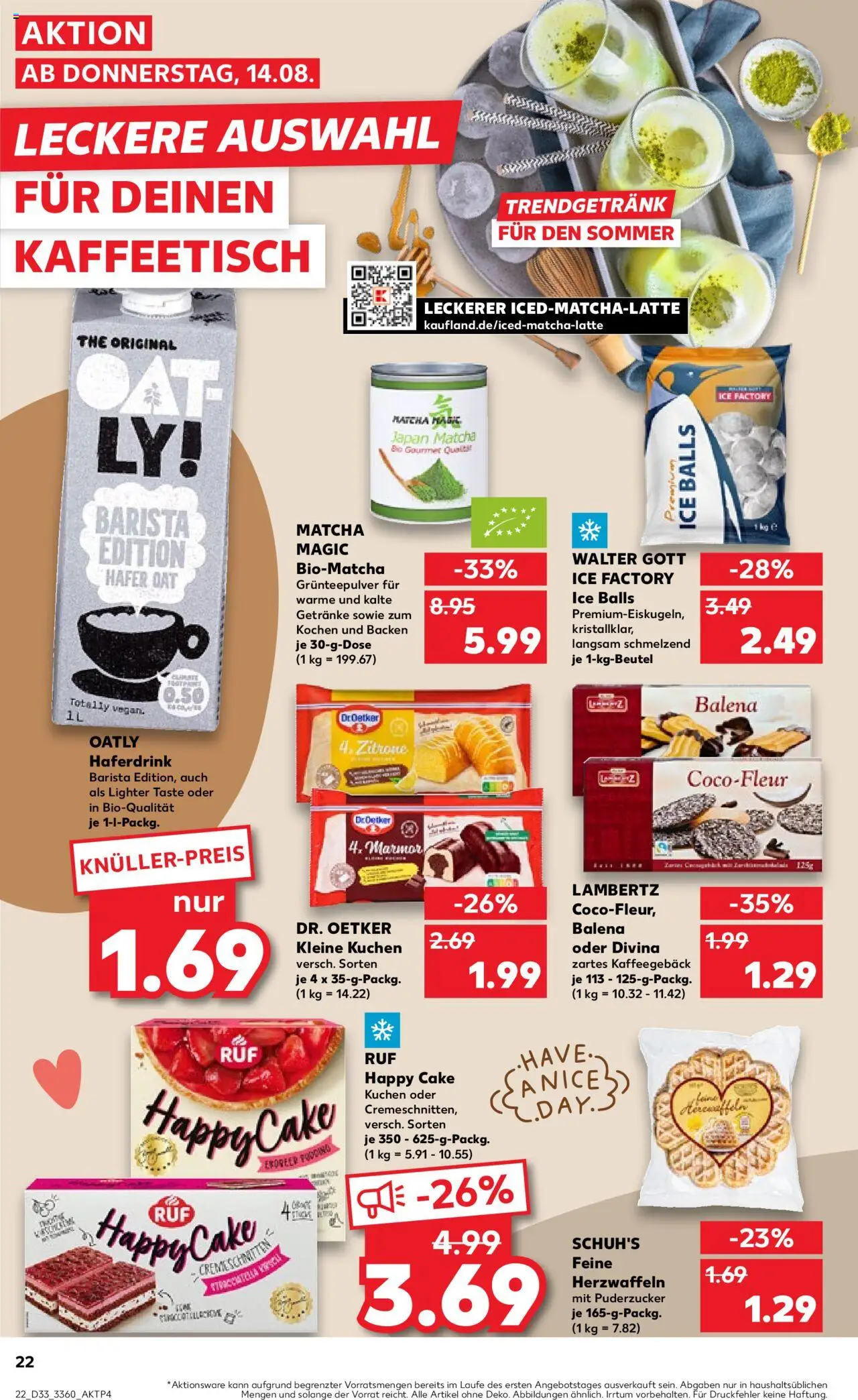 Kaufland Prospekt 	 - gültig ab dem 14.08.2025 | Seite: 22 | Produkte: Haferdrink, Oatly, Zitrone, Kuchen