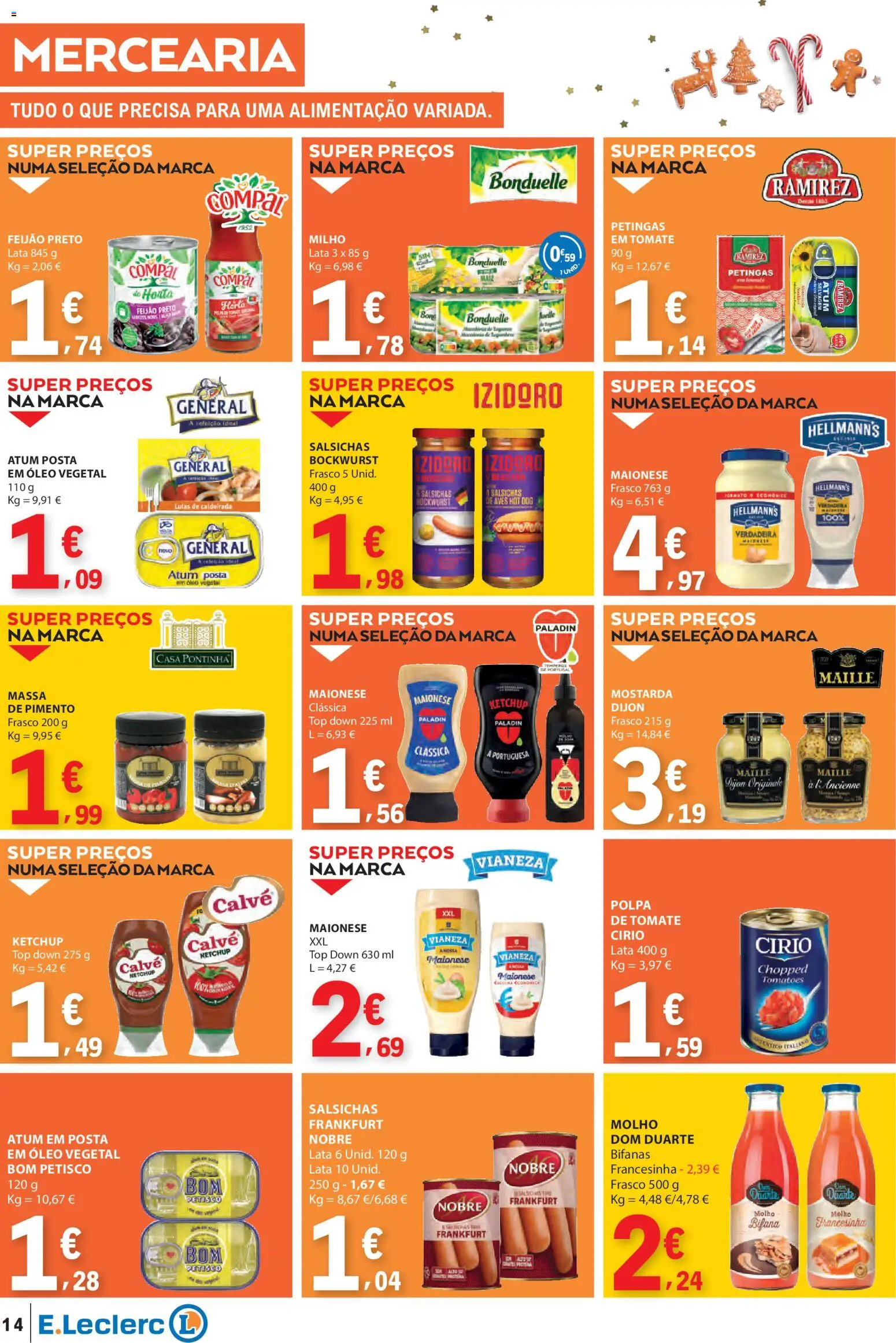 E.Leclerc folheto │ válido de 27.11.2025 | Página: 14 | Produtos: Atum, Top, Tomate, Ketchup