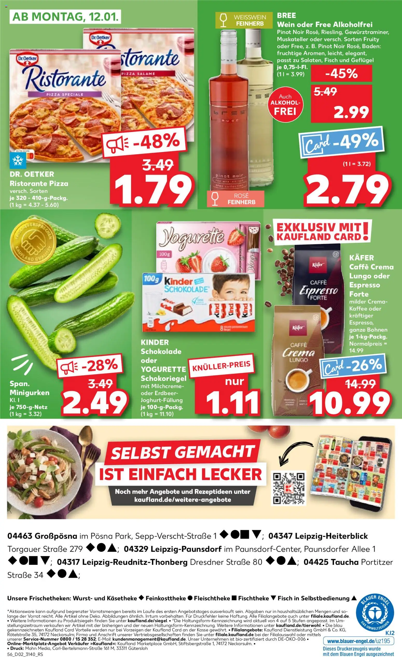 Kaufland prospekt Leipzig	 – gültig ab 08.01.2026 | Seite: 56 | Produkte: Kaffee, Weißwein, Pizza, Wein