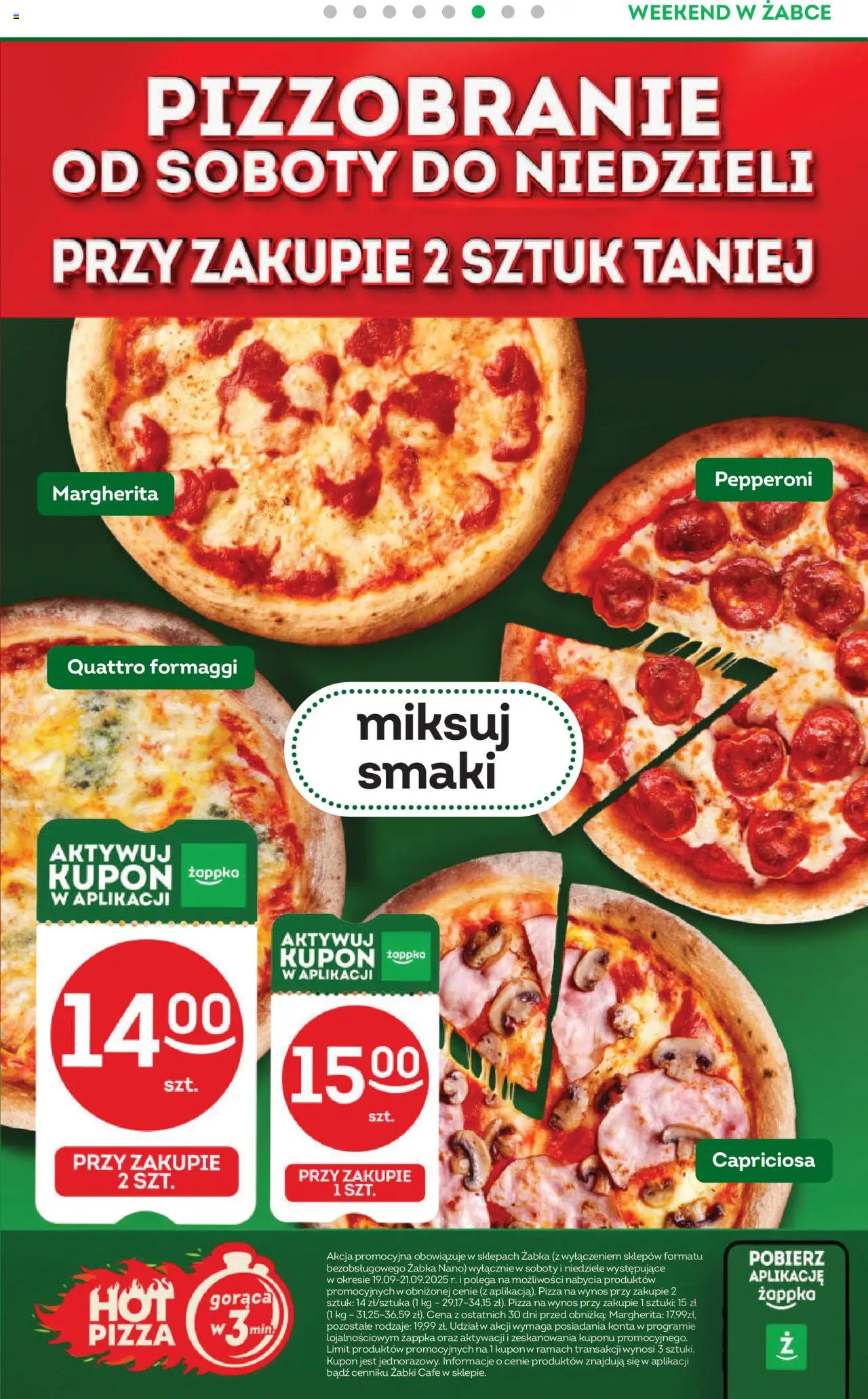 Żabka Gazetka - Weekendowe promocje od 19.09.2025 | Strona: 7 | Produkty: Pizza