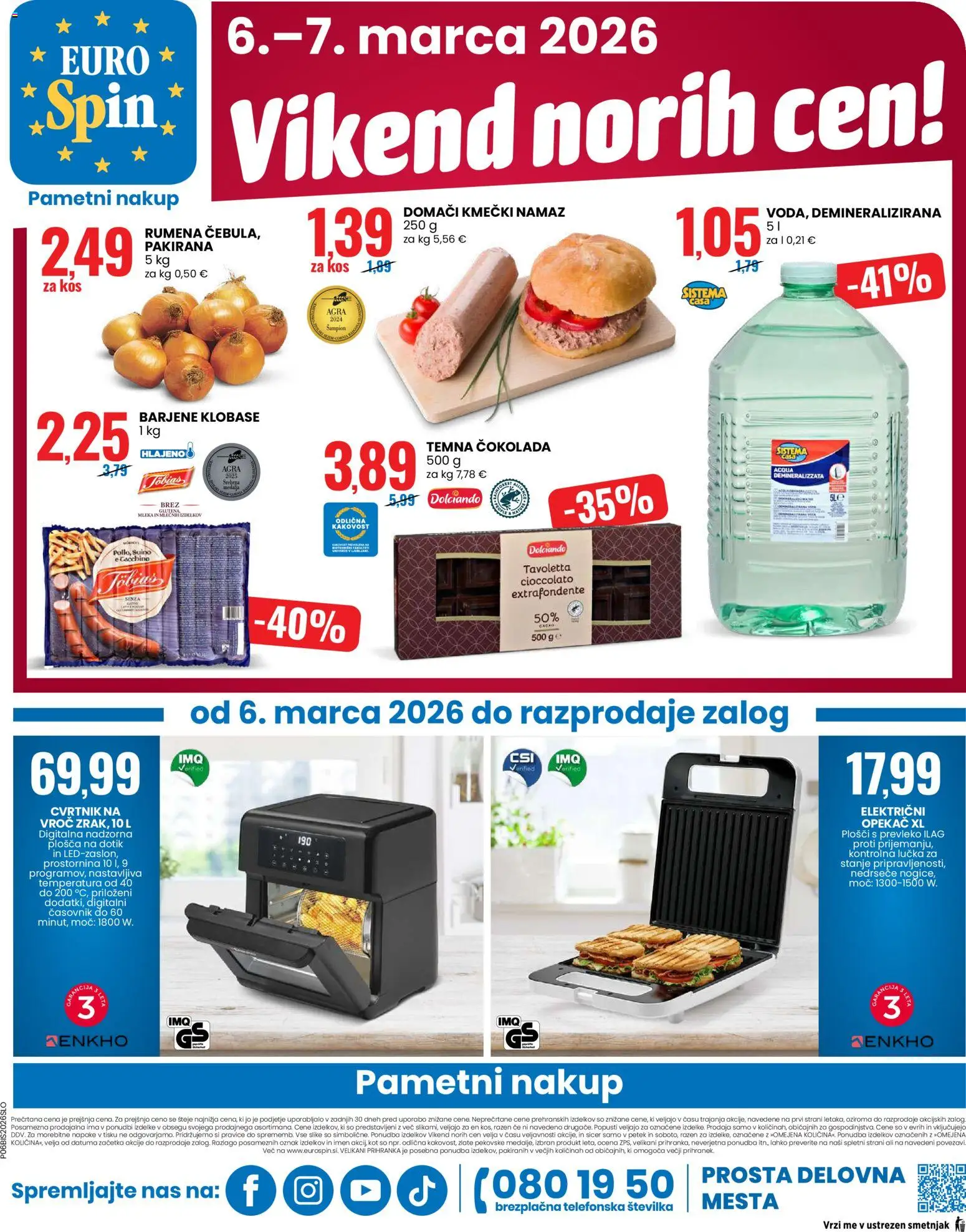 Novi Eurospin katalog ponudbe – veljaven od 05.03.2026 | Stran: 16 | Izdelki: Namaz, Kos, Grill, Klobase