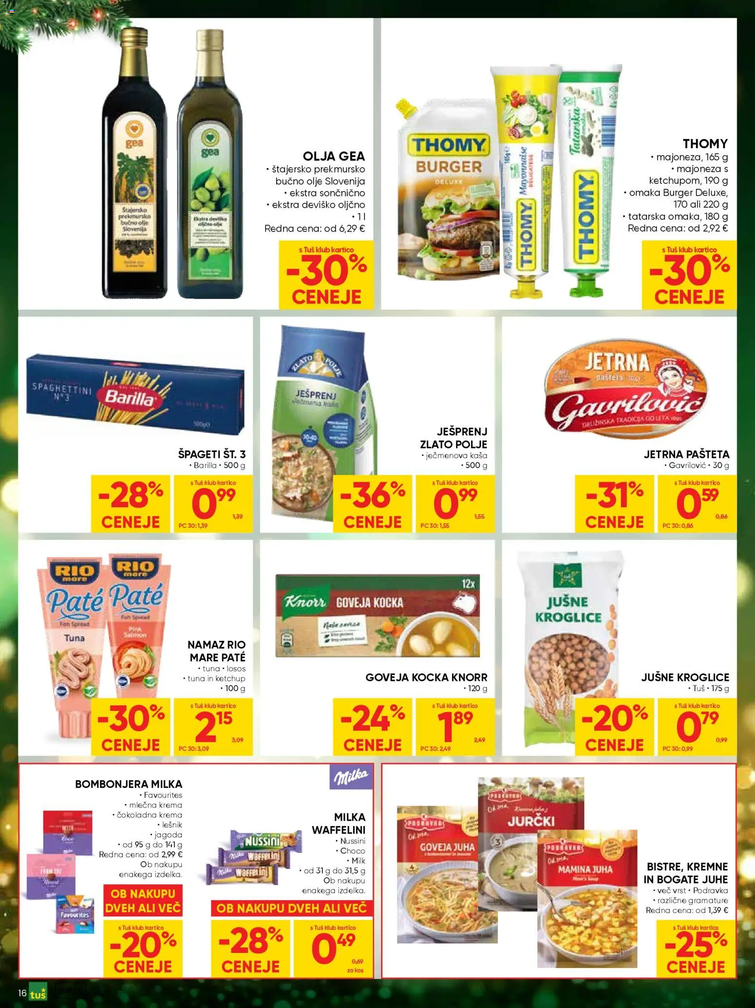 Novi Tuš katalog ponudbe – veljaven od 17.12.2025 | Stran: 16 | Izdelki: Losos, Namaz, Olje, Top doble cara