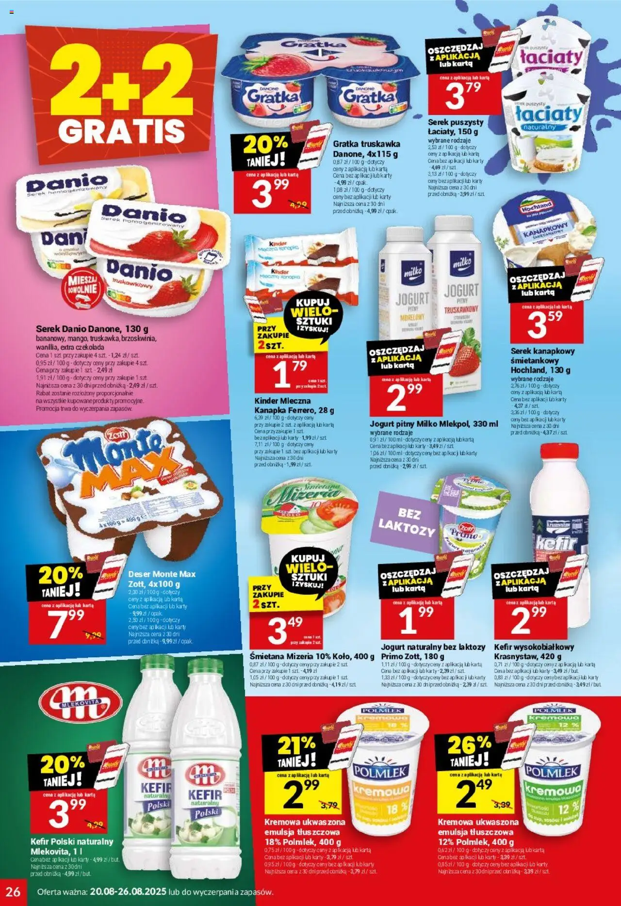 Twój Market Gazetka od 20.08.2025 | Strona: 26 | Produkty: Serek kanapkowy, Karta, Jogurt pitny, Jogurt naturalny