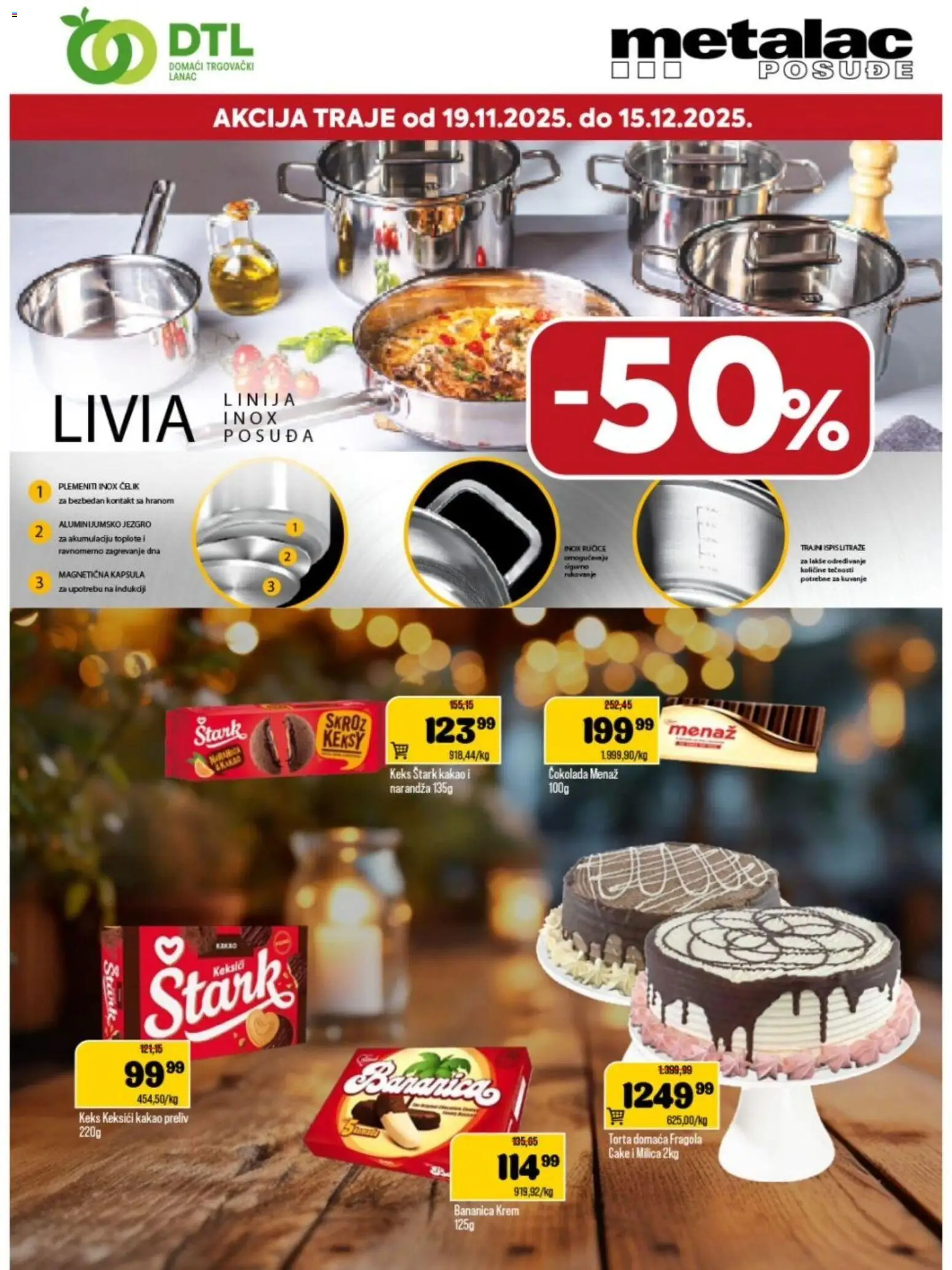 Podunavlje katalog - važi od 03.12.2025 | Strana: 3 | Proizvode: Keks, Čokolada, Torta
