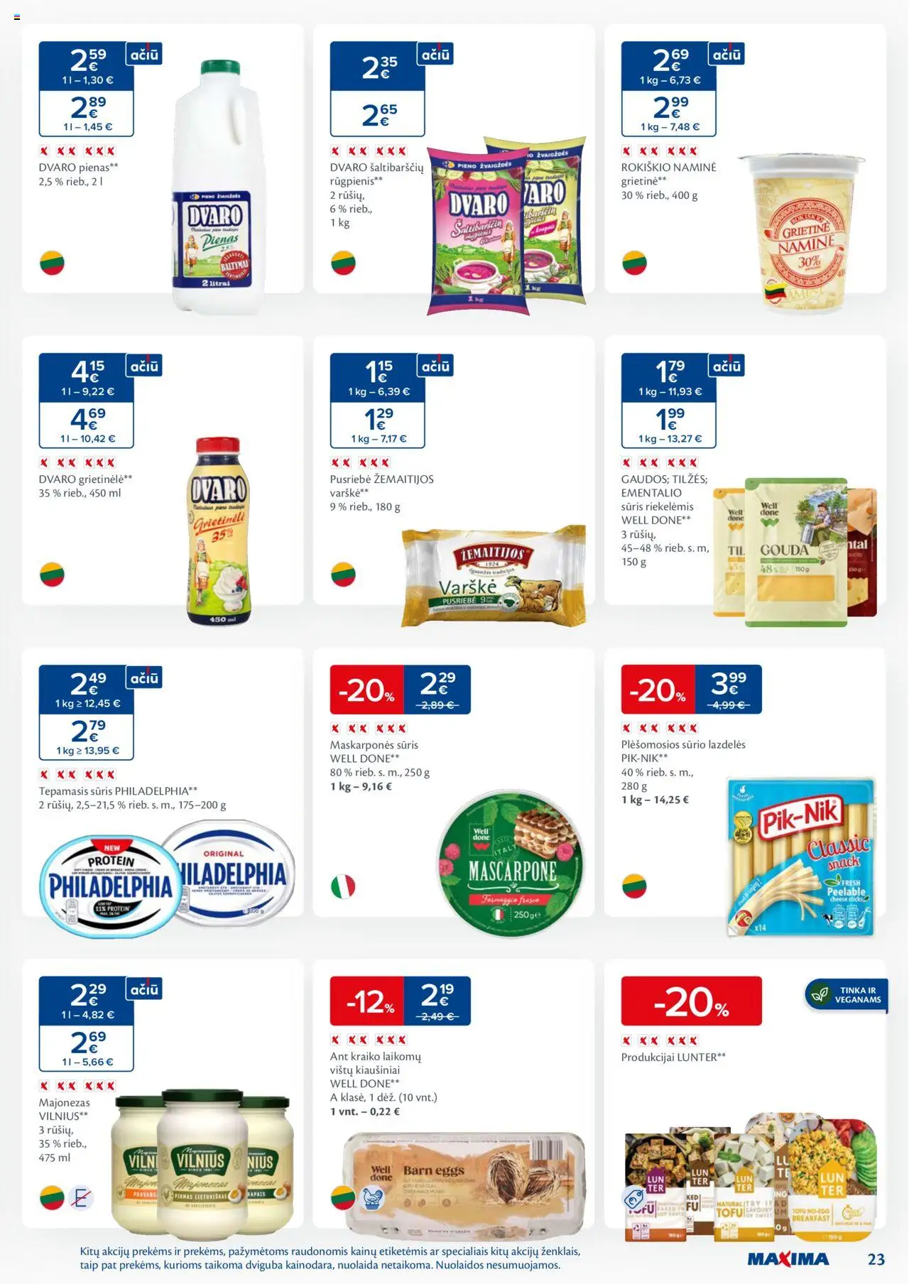 MAXIMA leidinys│galioja nuo 24.06.2025 | Puslapis: 23 | Prekių: Pienas, Kiaušiniai, Majonezas, Grietinė
