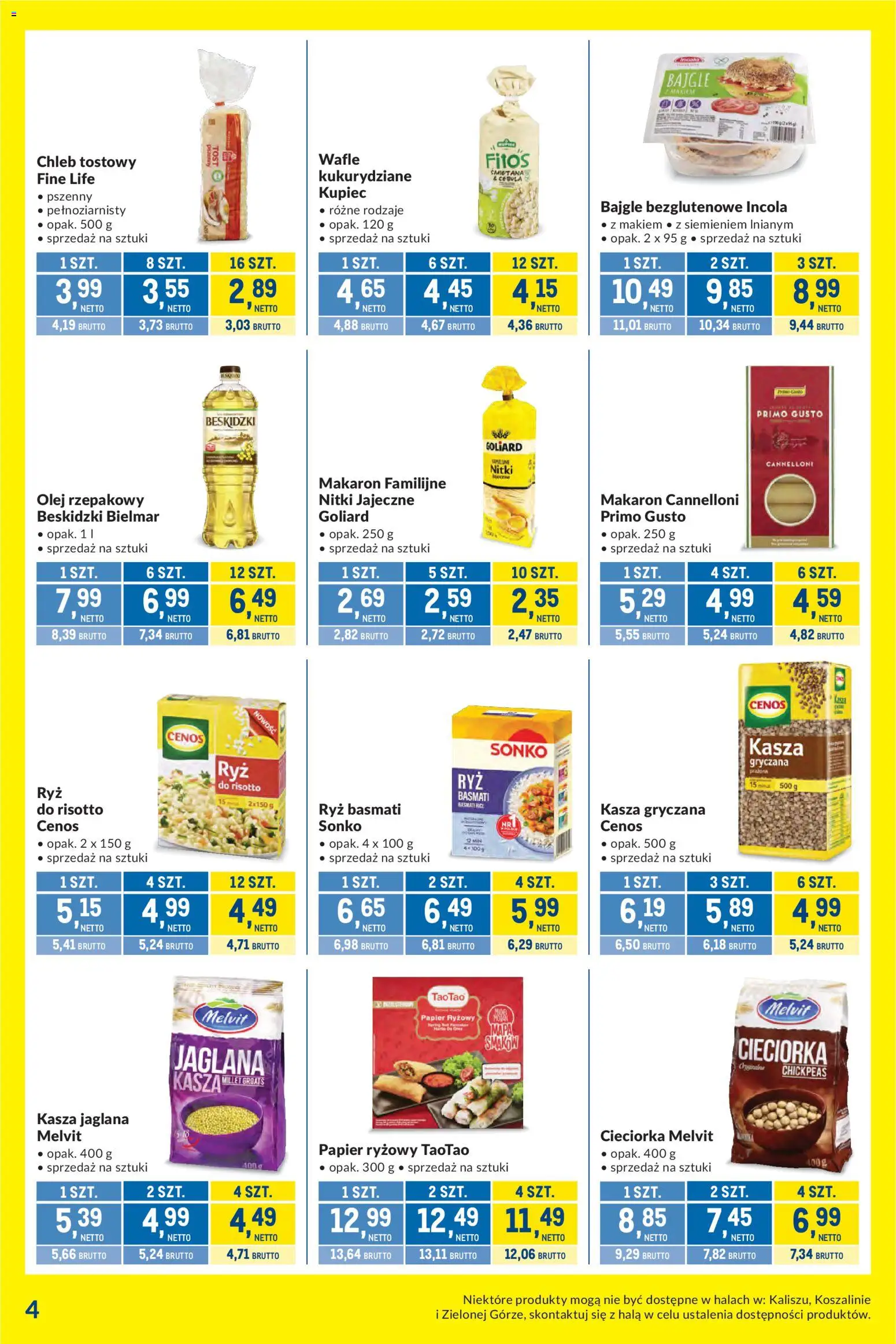 Makro Gazetka - Kupujesz więcej płacisz mniej od 20.01.2026 | Strona: 4 | Produkty: Kasza, Wafle, Śmietana, Makaron