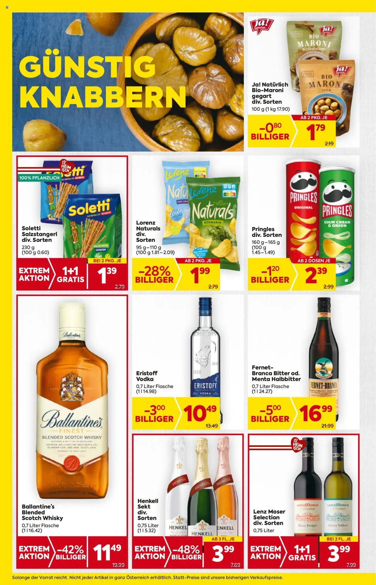 Billa AT akciós ujság - amely érvényes a következő dátumtól: 09.10.2025 | Oldal: 18 | Termékek: Pringles, Vodka, Whisky