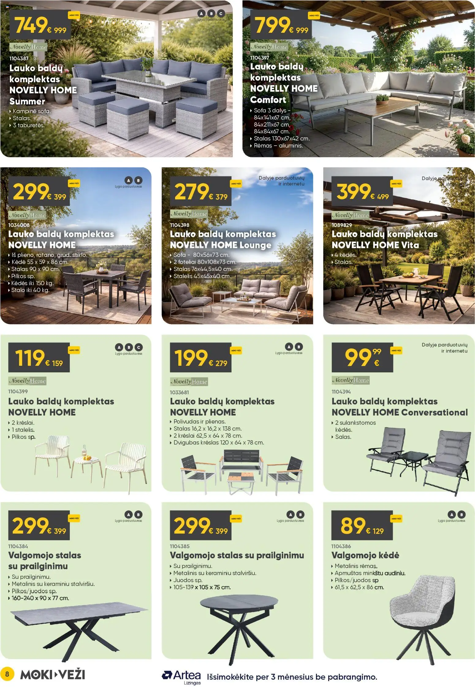 MOKI VEŽI akcijos nuo 02.04.2026 | Puslapis: 8 | Prekių: Sofa, Stalas, Kėdė