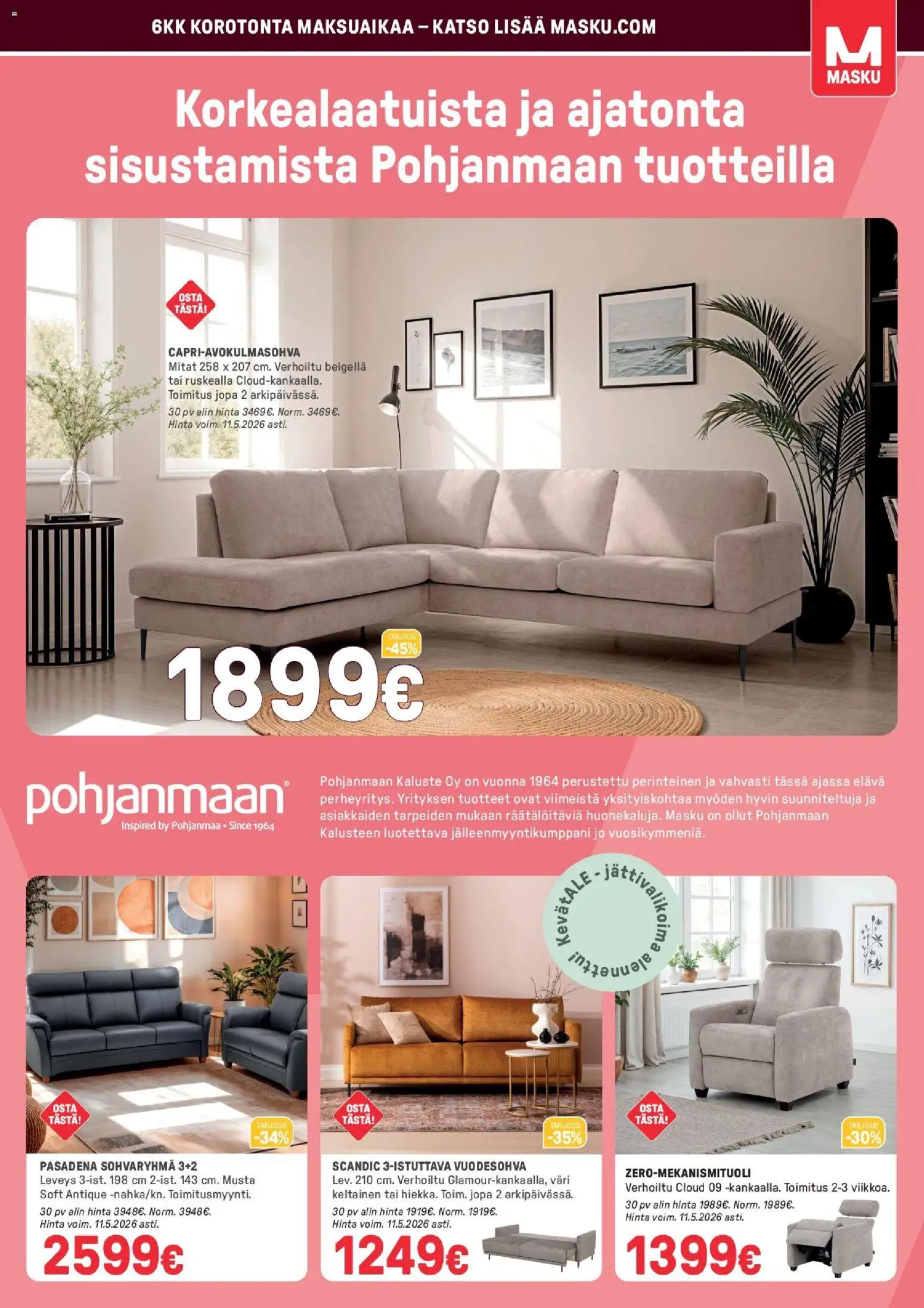Masku tarjoukset – voimassa 28.04.2026 alkaen | Sivu: 17 | Tuotteet: Sohvaryhmä