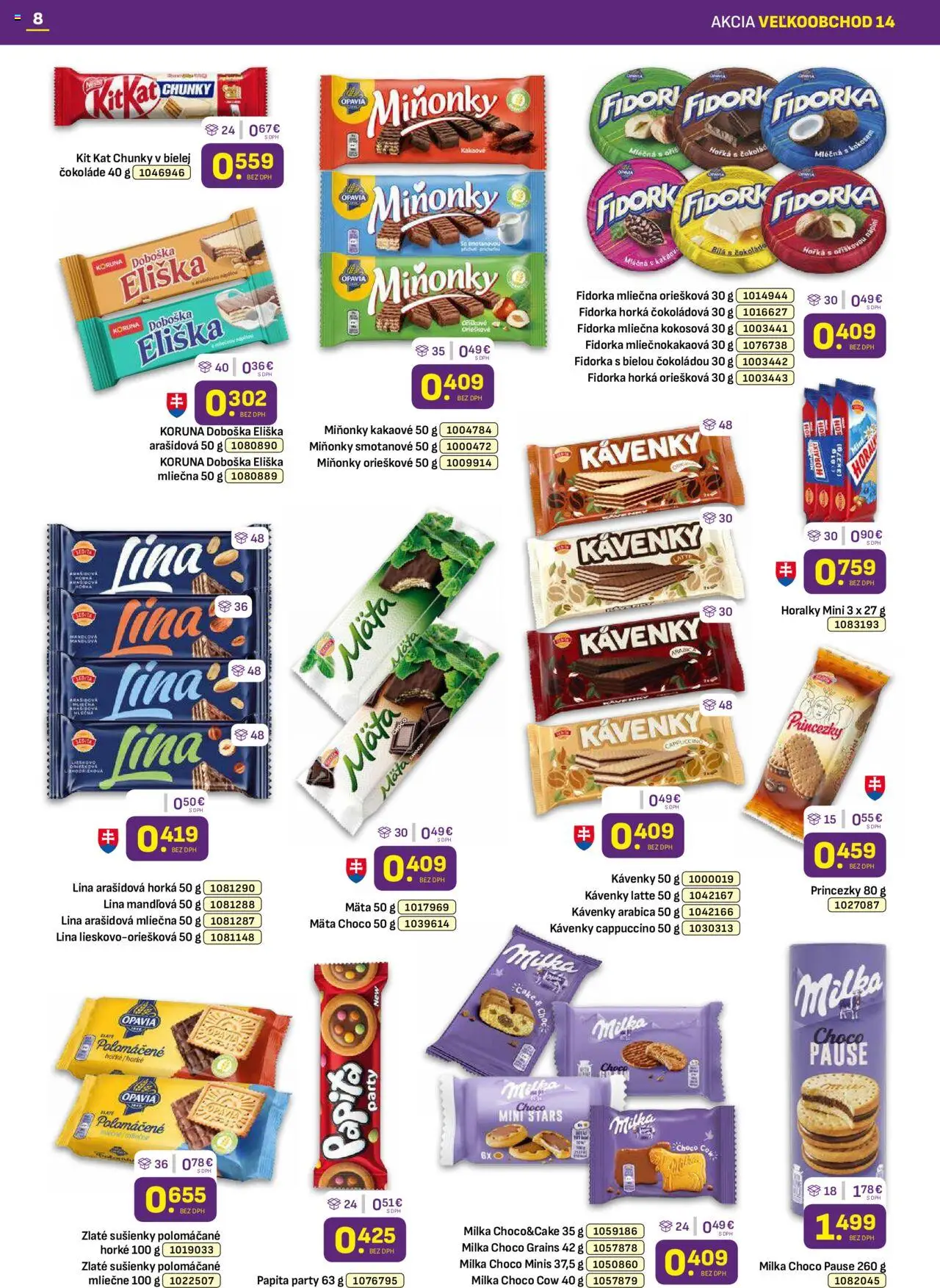 Libex leták │ platný od 14.07.2025 | Strana: 8 | Produkty: Milka, Horálky, Kakao