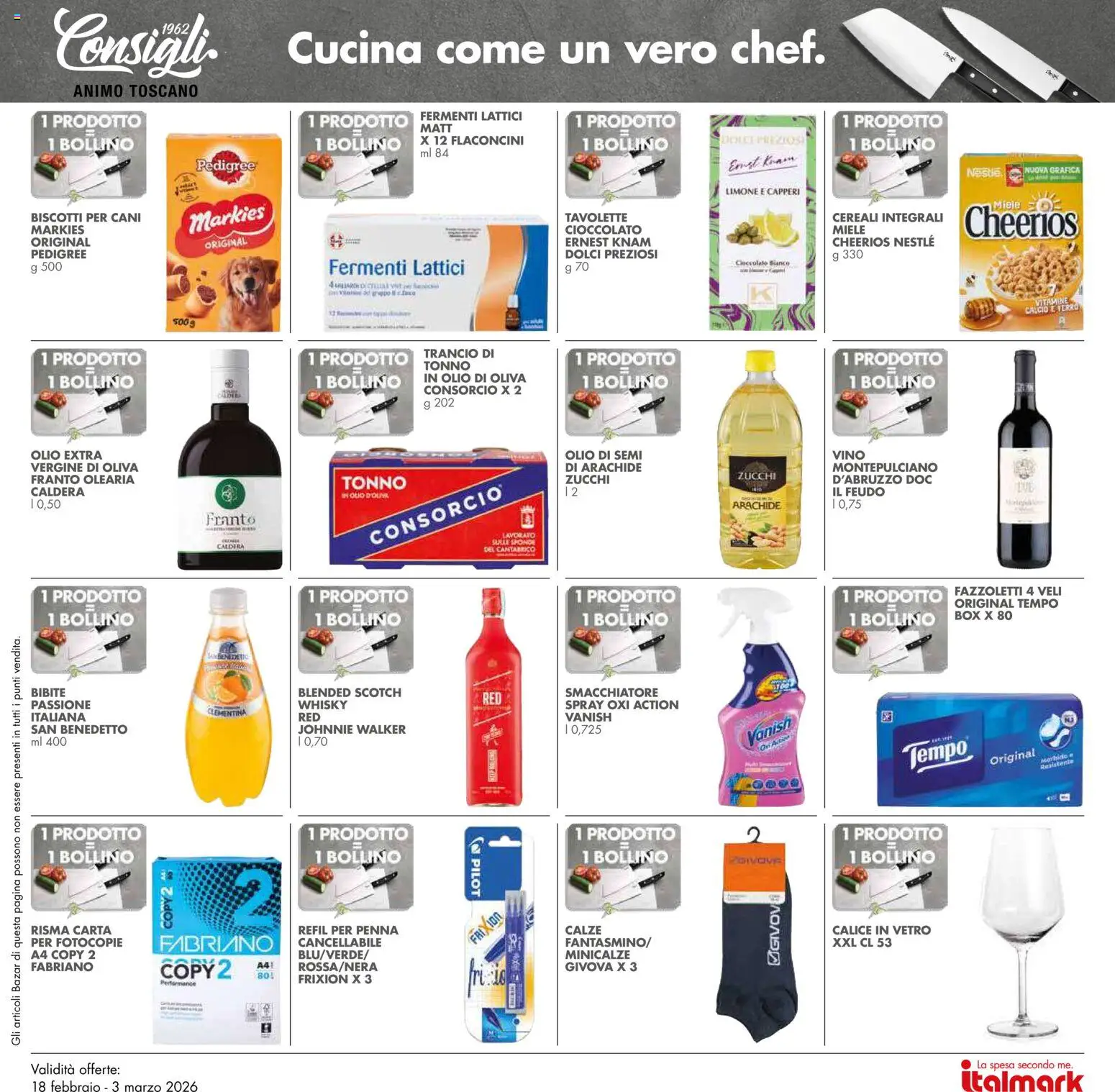 Volantino Italmark del 18.02.2026 | Pagina: 24 | Prodotti: Cioccolato, Cereali, Limone, Bibite