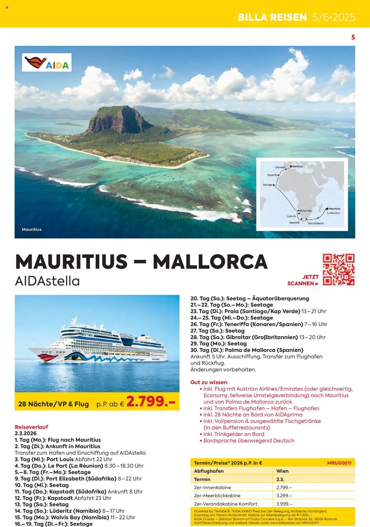 Billa Kreuzfahrten Rundreisen Erlebnisreisen 5/6 2025 gültig ab 03.06.2025 | Seite: 5 | Produkte: Uhr