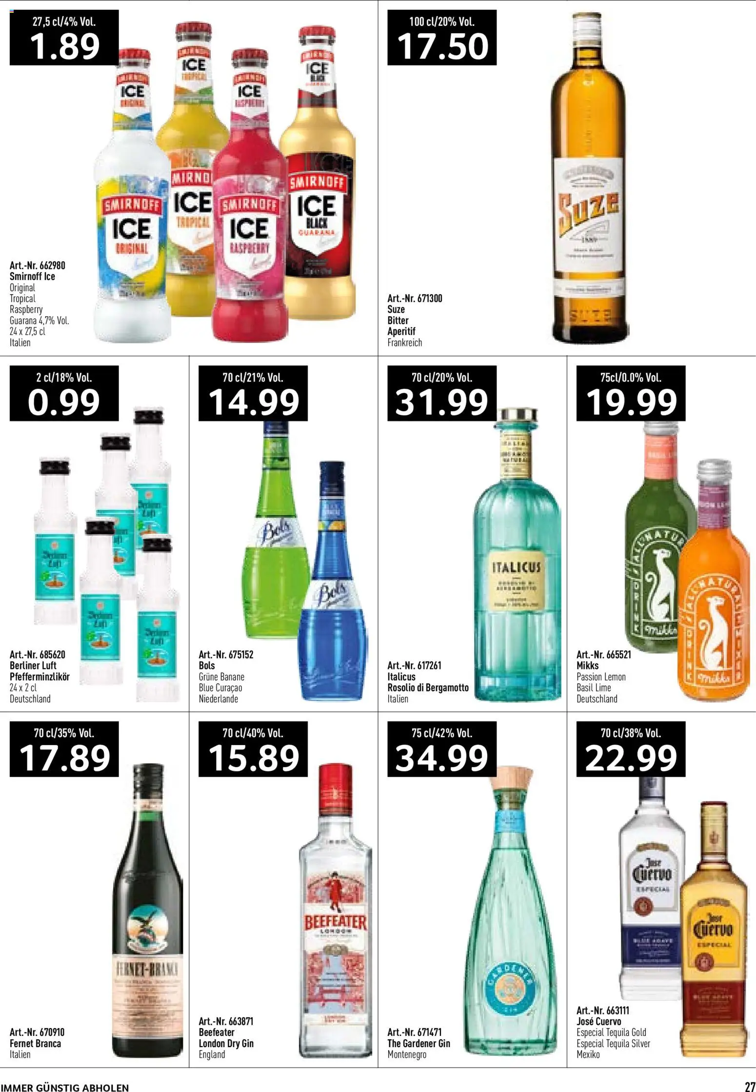 Prodega aktionen – gültig ab 06.04.2026 | Seite: 27 | Produkte: Gin, Pebernødder