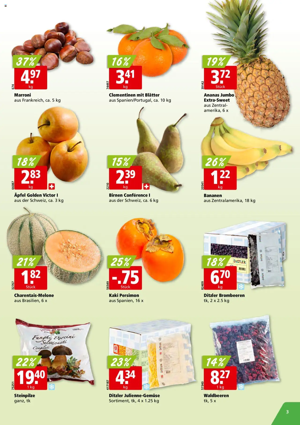 Aligro Aktionen – gültig ab 13.10.2025 | Seite: 3 | Produkte: Äpfel, Bananen, Ananas, Kaki