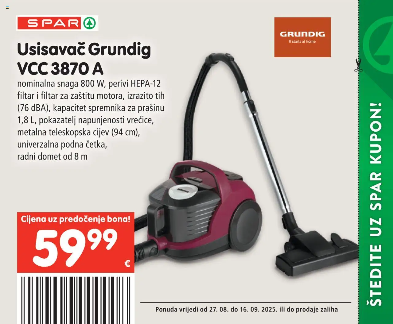 Spar katalog | vrijedi od 27.08.2025 | Stranica: 12 | Proizvodi: Usisavač